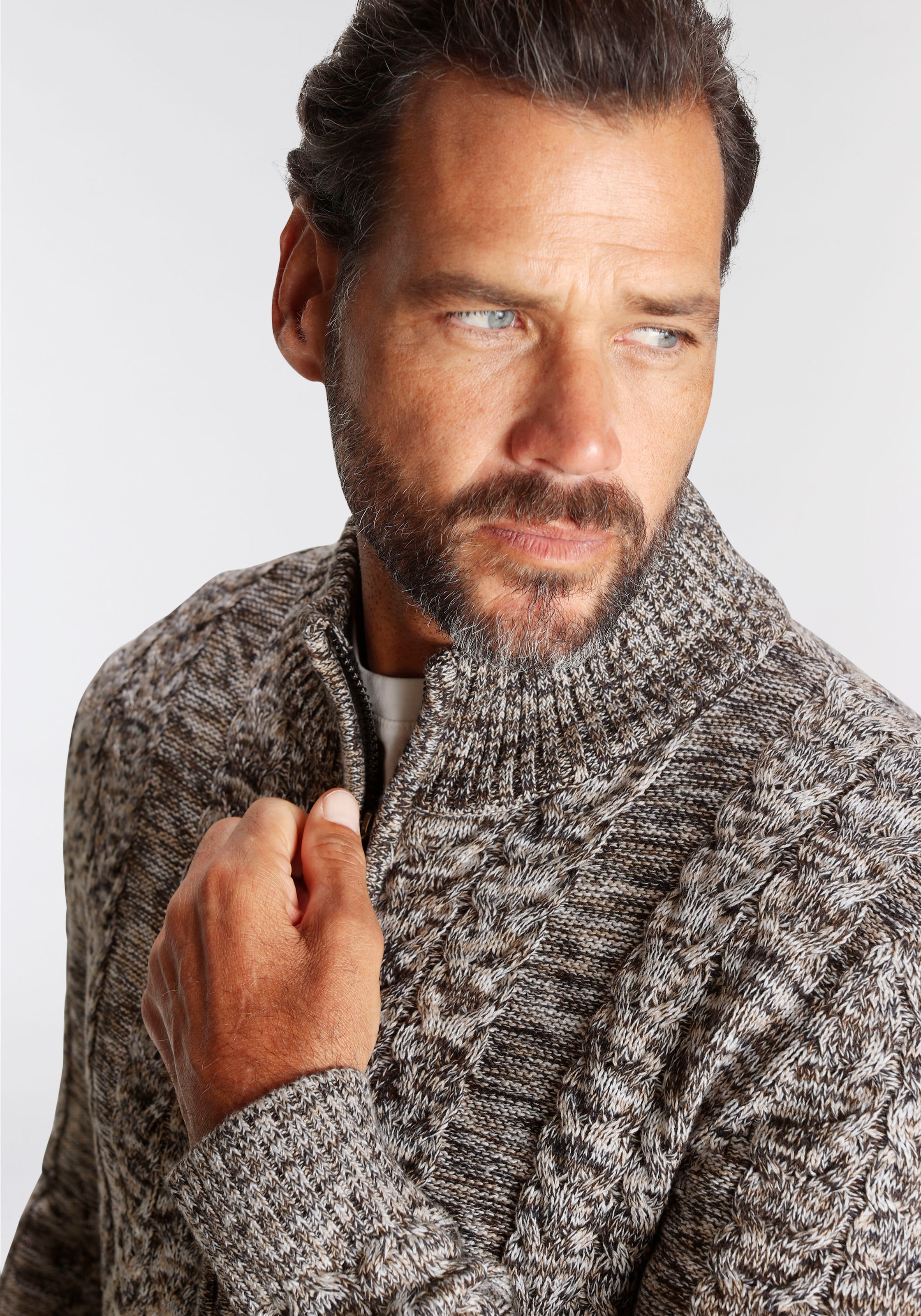 Man's World Strickjacke, mit Zopfmuster