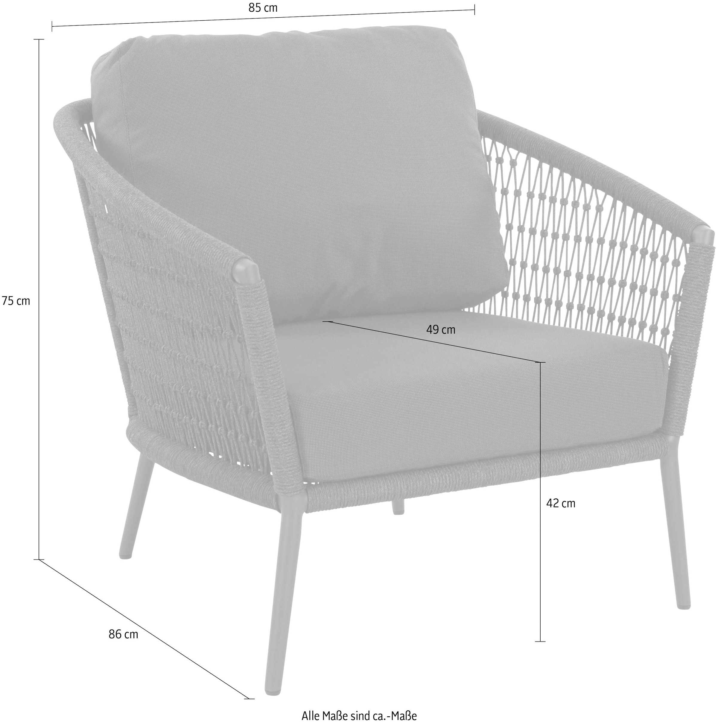 Musterring Sitzbank »Freilicht Einzelsessel« 1 Stk. tlg. Kompakter Sessel mit komfortabler Sitzhöhe von 42 cm