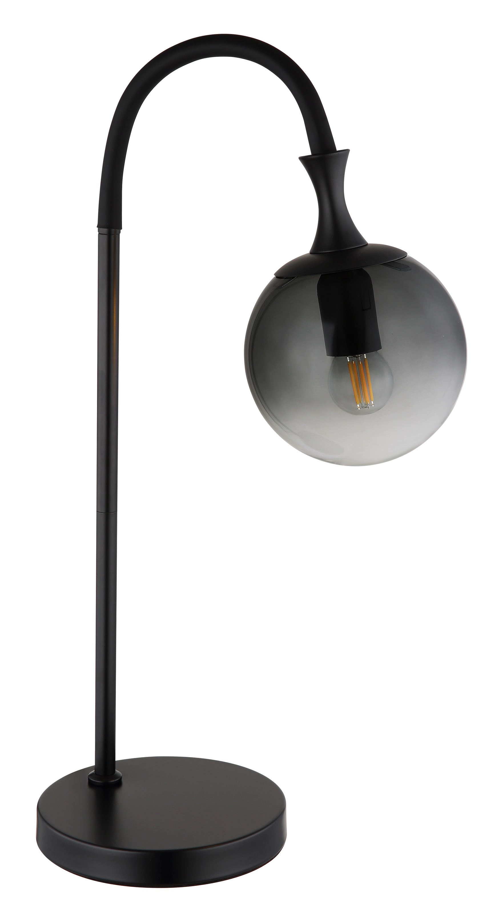 GLOBO LIGHTING Tischleuchte »DALTON«, Leuchtmittel E27 | ohne Leuchtmittel, Tischlampe/Glaskugeln rauchfarben/schwarz/Wohnzimmer/Schlafzimmer