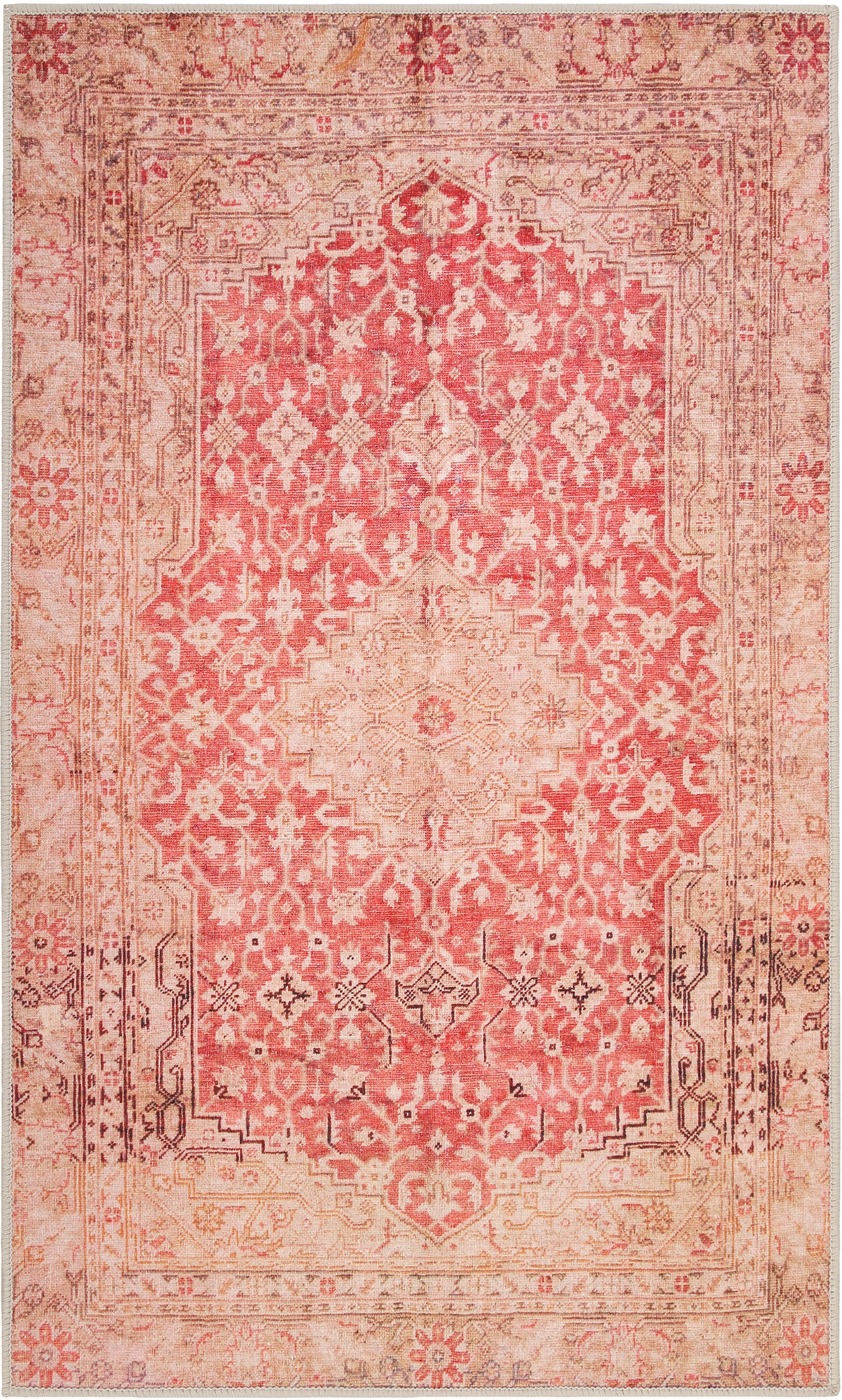 Wecon home Badematte »Polaroid« Höhe 6 mm rutschhemmend beschichtet fußbodenheizungsgeeignet | schnell trocknend Vintage Orient Stil, Badezimmerteppich, waschbar