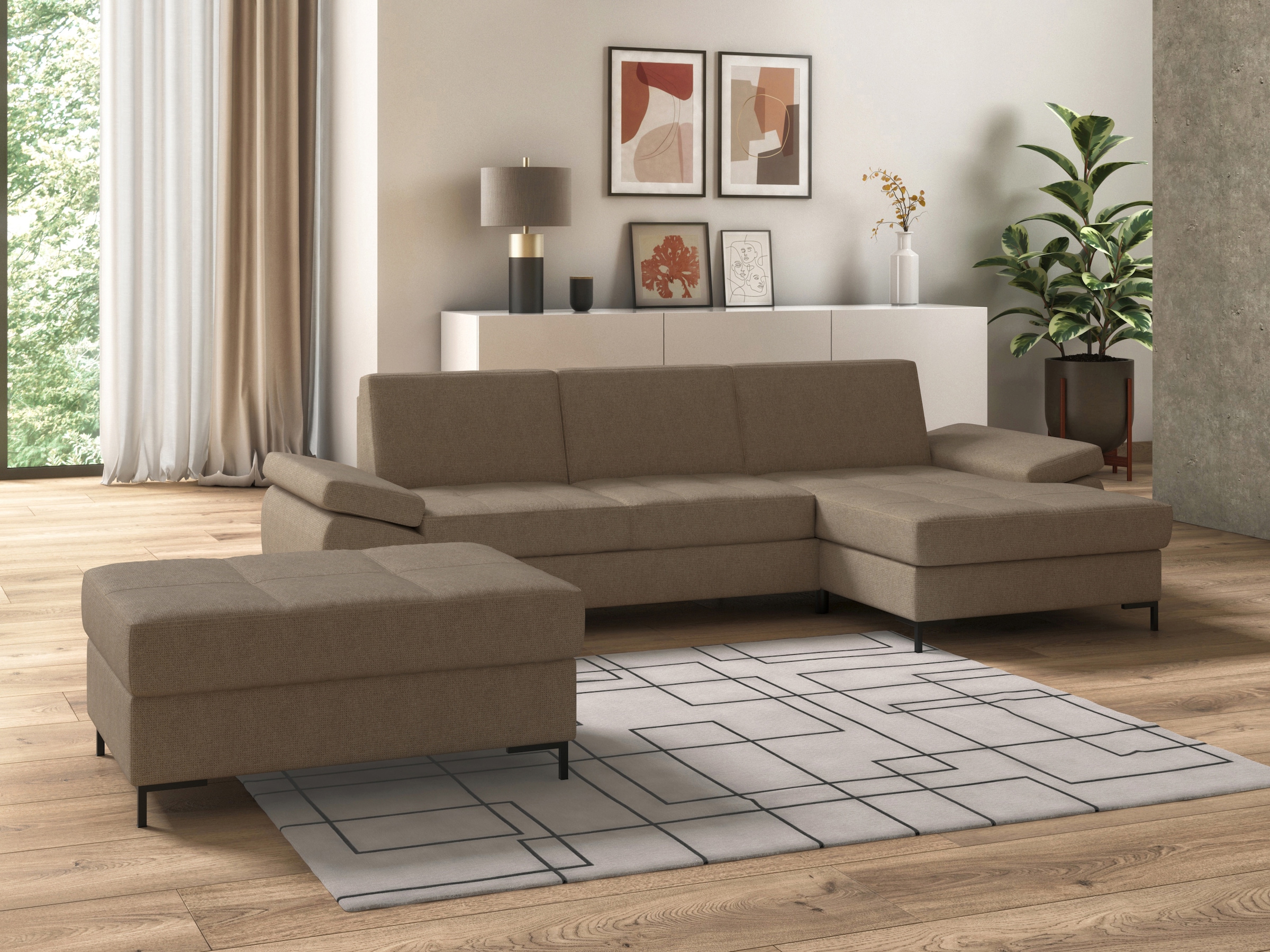DOMO collection Polsterhocker »Capelo«, inklusive Federkern