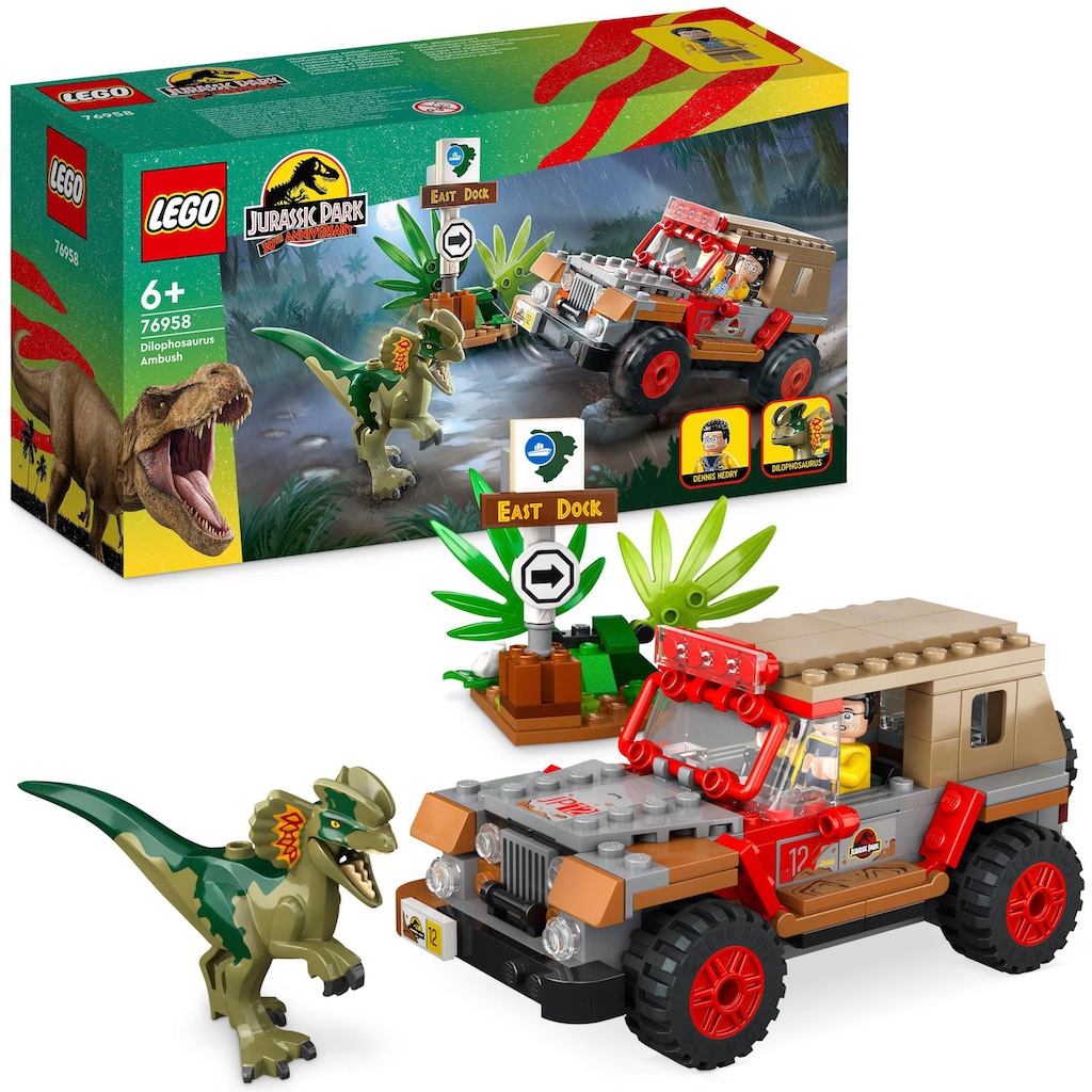 LEGO® Konstruktionsspielsteine »Hinterhalt des Dilophosaurus (76958), LEGO® Jurassic Park«, (211 St.), Made in Europe
