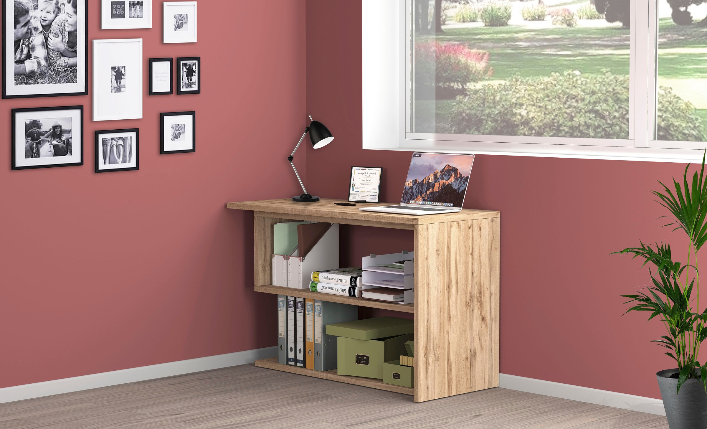 INOSIGN Schreibtisch »Volta, Made in Italy«, multifunktional - als Computertisch, Eckschreibtisch oder Sideboard