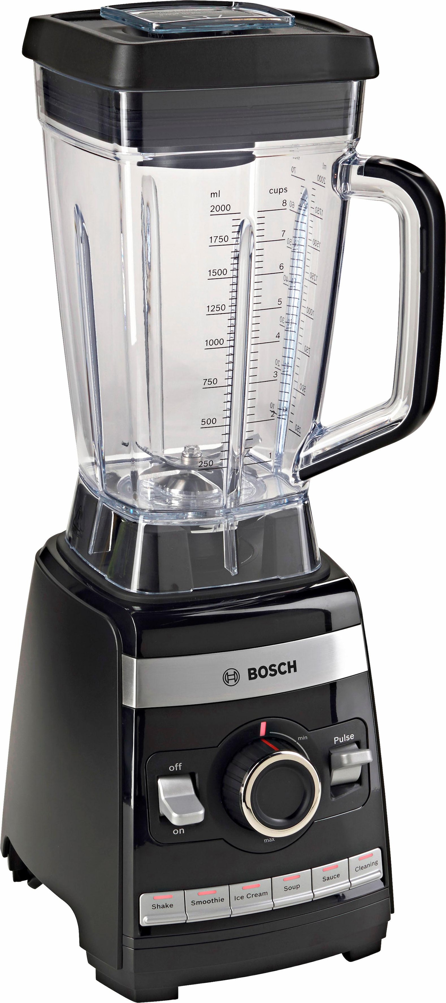 BOSCH Standmixer »VitaBoost MMBH6P6BDE«, 1600 W, 6 Programme, 6-Klingen Edelstahl, Stößel, Rezeptbuch, 45.000 U/Min