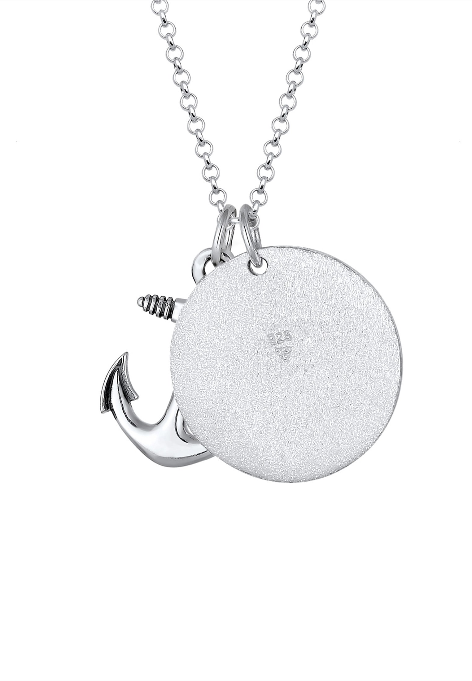 Kuzzoi Lange Kette »Kompass Anker 925 Sterling Silber«