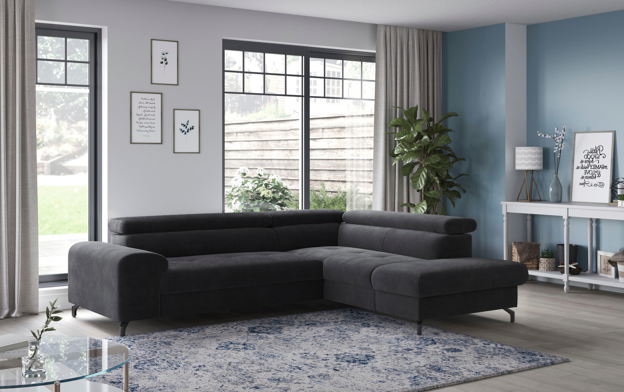 COTTA Ecksofa »Aura L-Form«, mit Schlaffunktion, Bettkasten und Kopfteilver günstig online kaufen