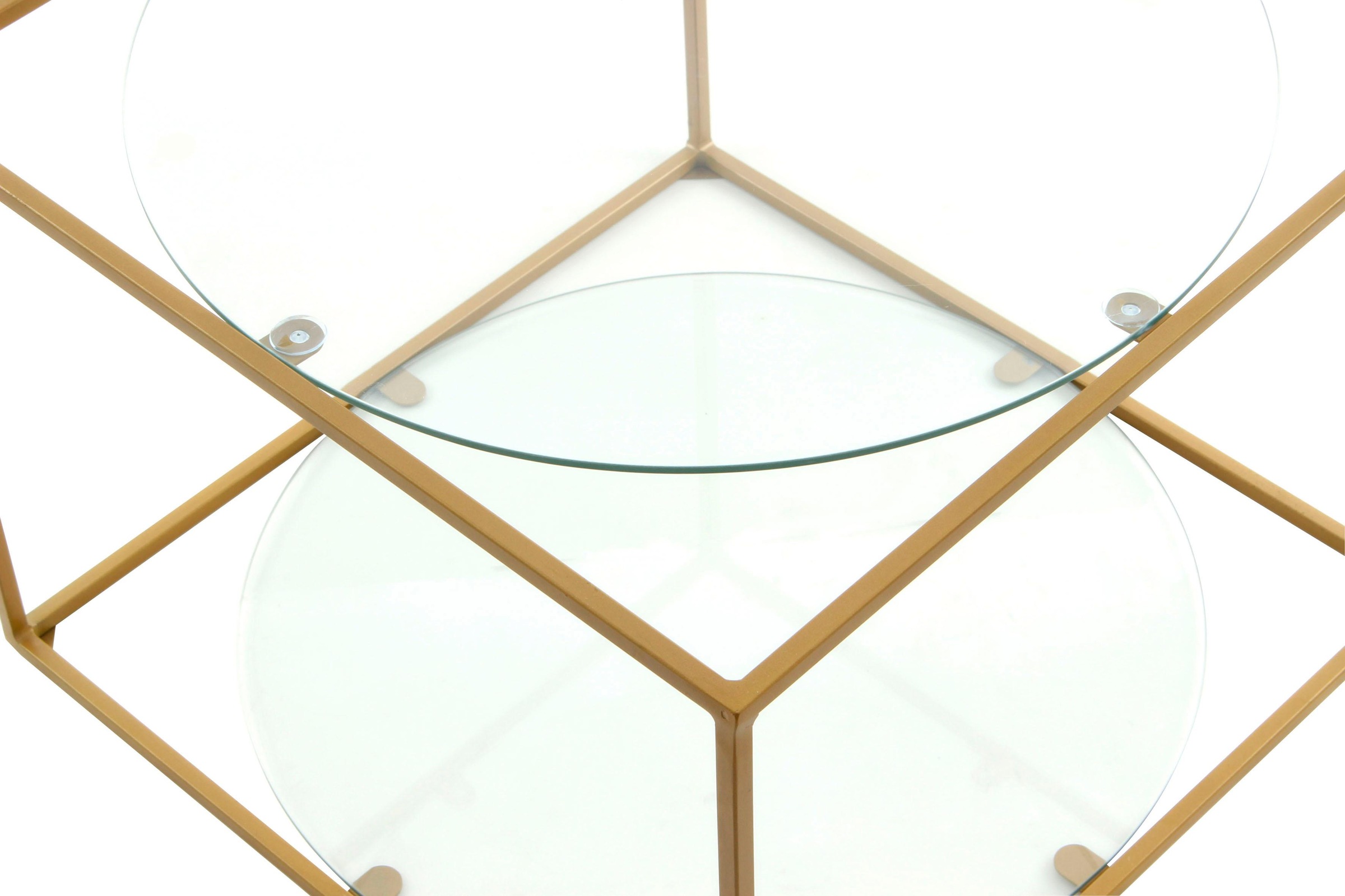 Kayoom Beistelltisch »Cody, Beistelltisch in Würfelform, offenes, modernes Design«, (1 St.), moderne Kubusform mit runden Ablageflächen aus Glas