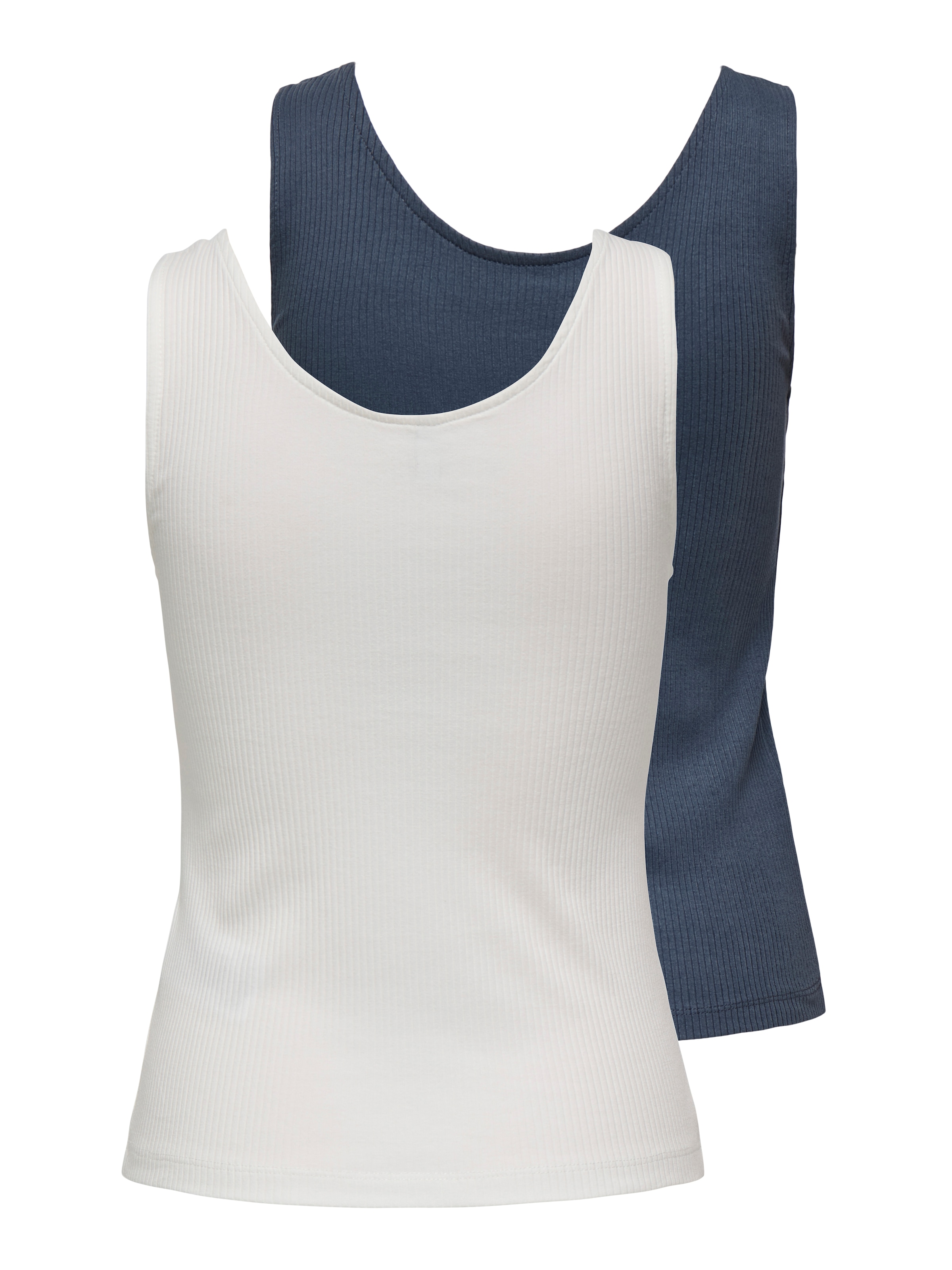 ONLY Ripptanktop »ONLSIMPLE LIFE S/L BUTTON TOP JRS CS 2PK«, (Packung, 2 tlg.)