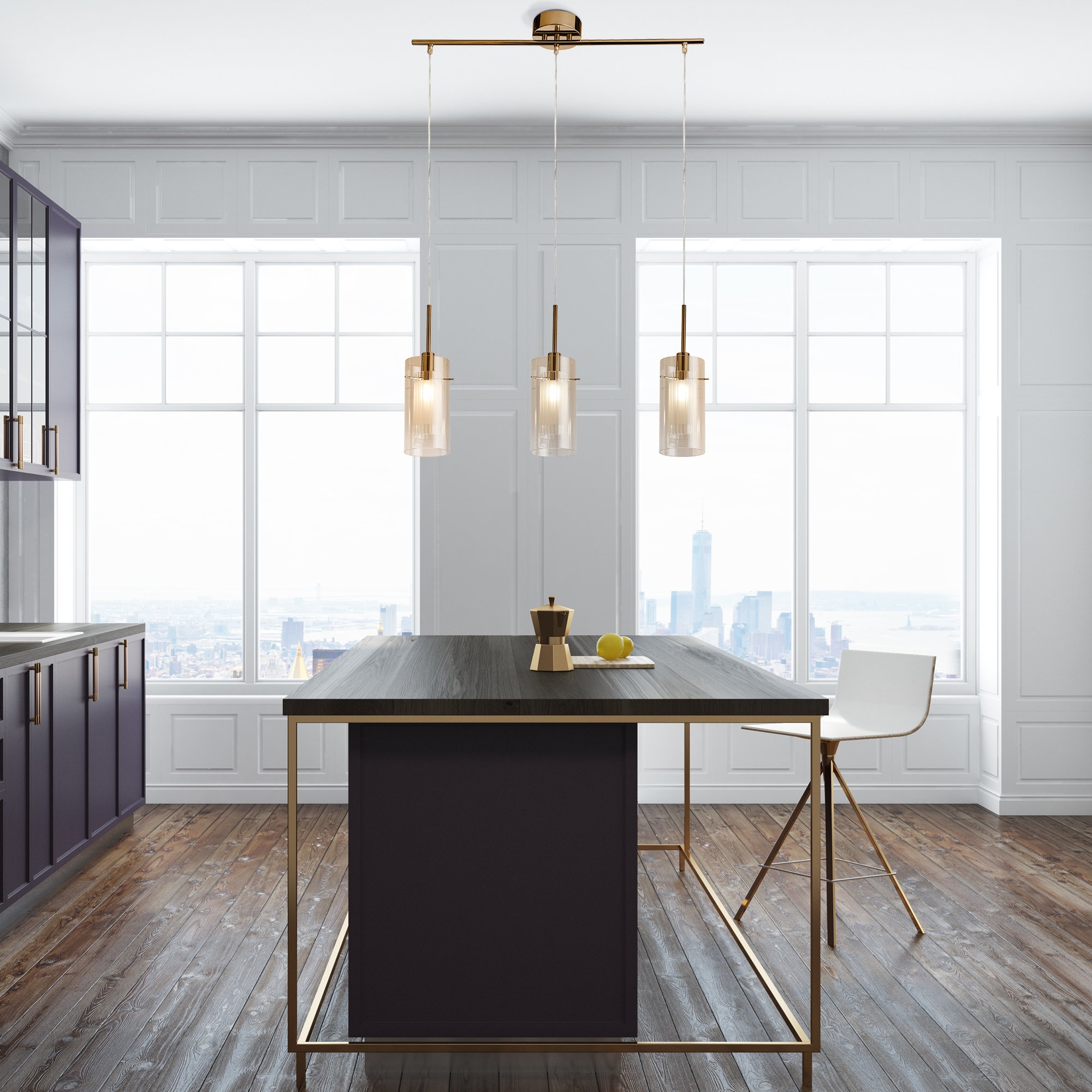 Searchlight Pendelleuchte »Duo III 3Lt Strahler - Bronze und Champagnerglas« E14 1 Stk.