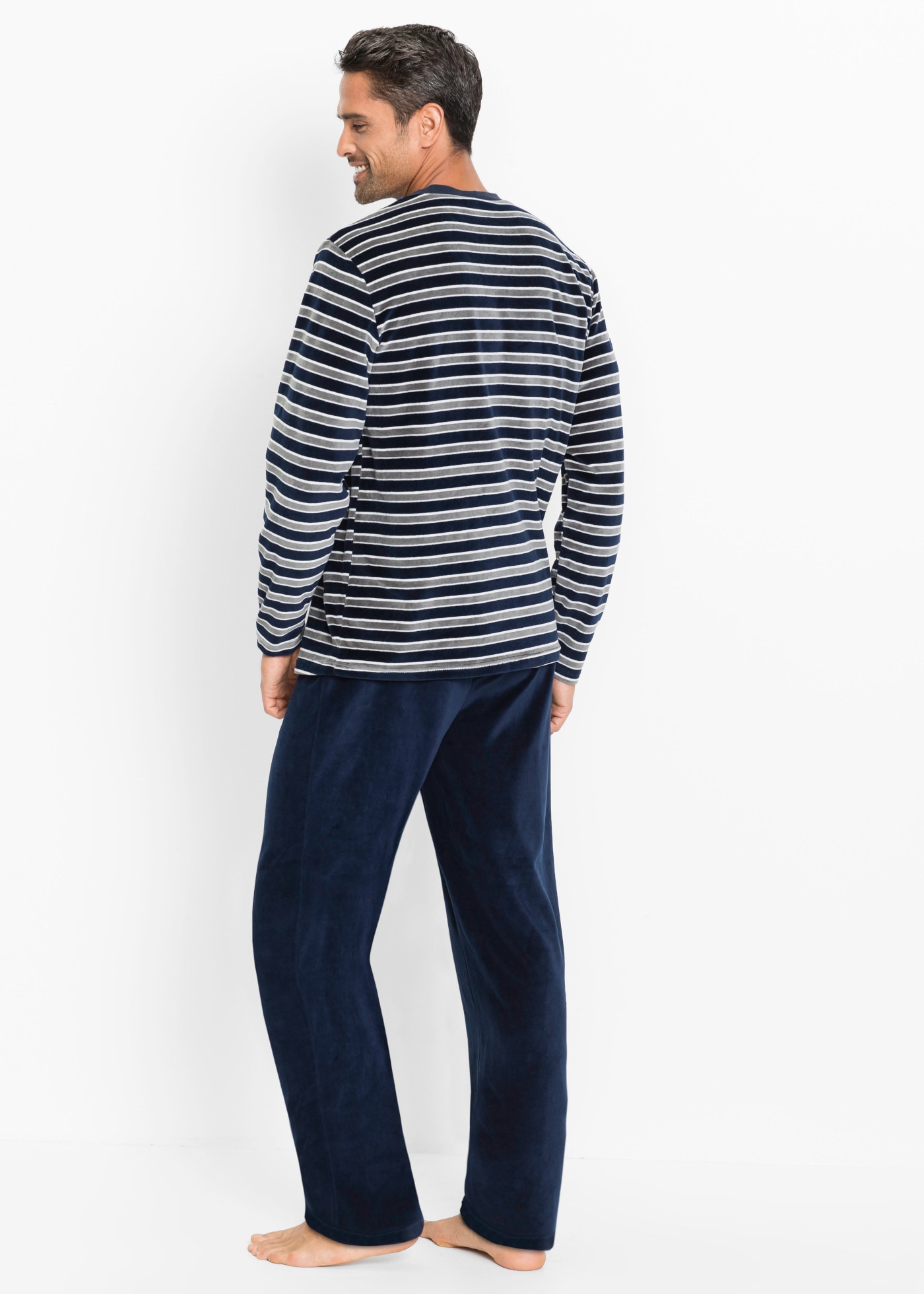 bonprix Pyjama Set,  aus Nicki-Material, lockere Passform, mit breitem Komfortbund