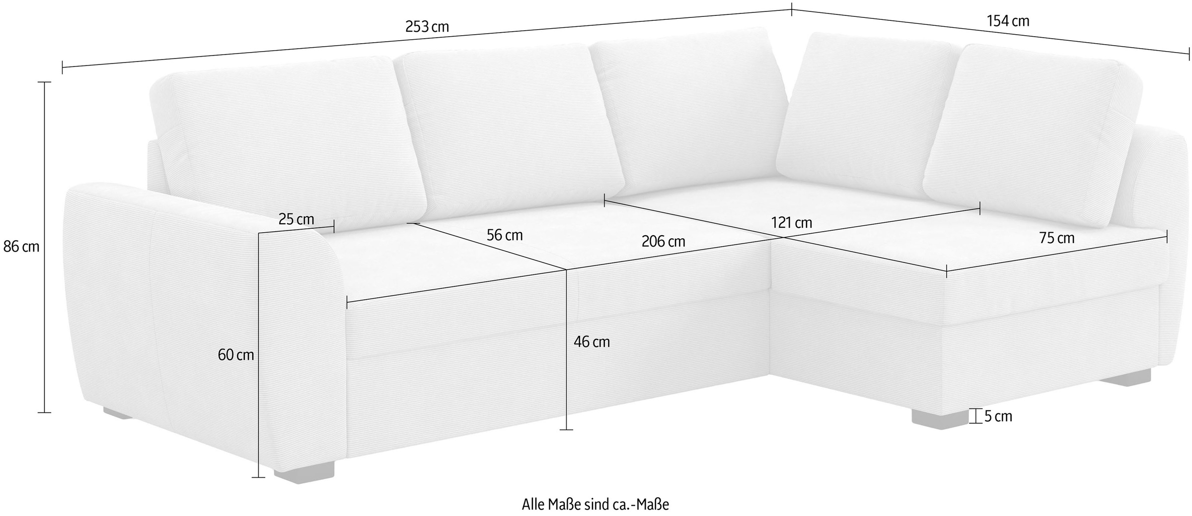 COTTA Ecksofa »Drift L-Form« optional auch mit Schlaffunktion, Wellenunterfederung