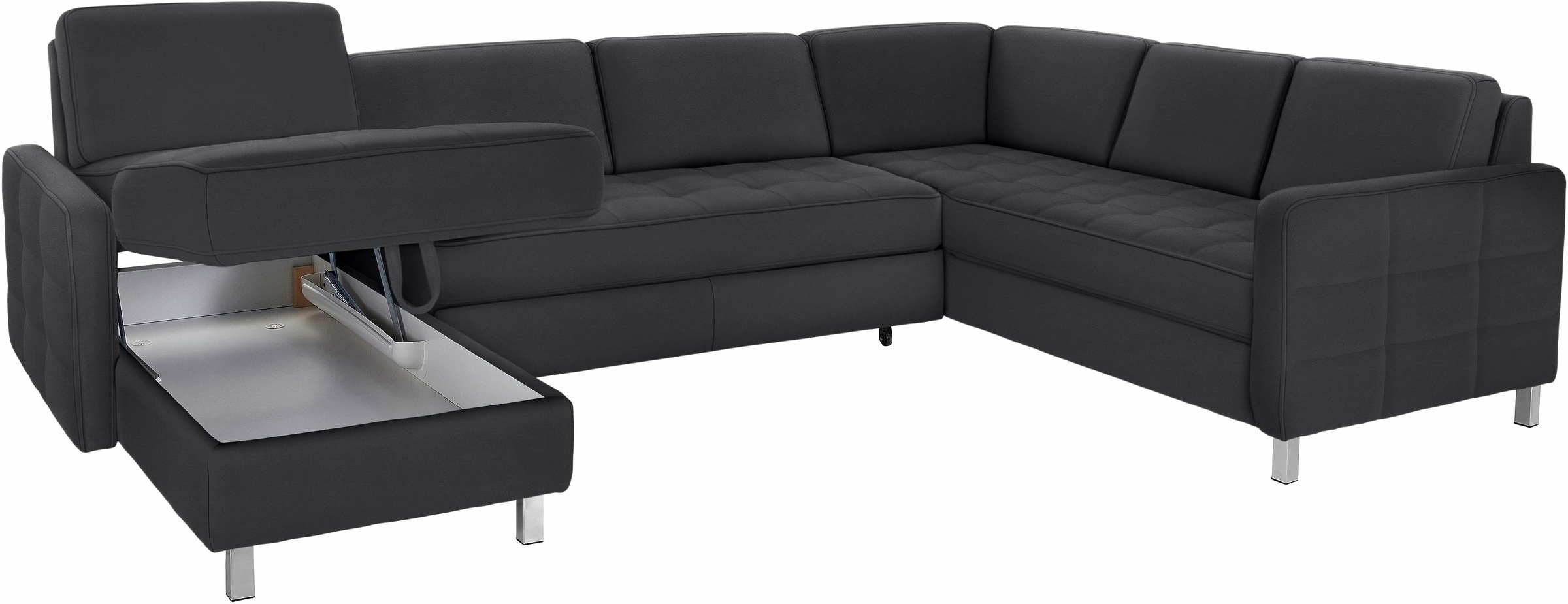 sit&more Wohnlandschaft Pablo U-Form, wahlweise mit Bettfunktion und Bettkasten
