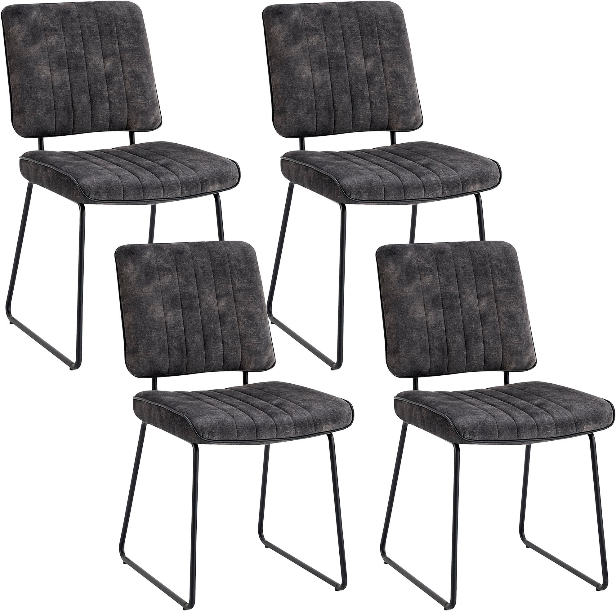 byLIVING Kufenstuhl »Liam 4er-Set« (Set) 4 Stk. Samtvelours   Vintage moder günstig online kaufen