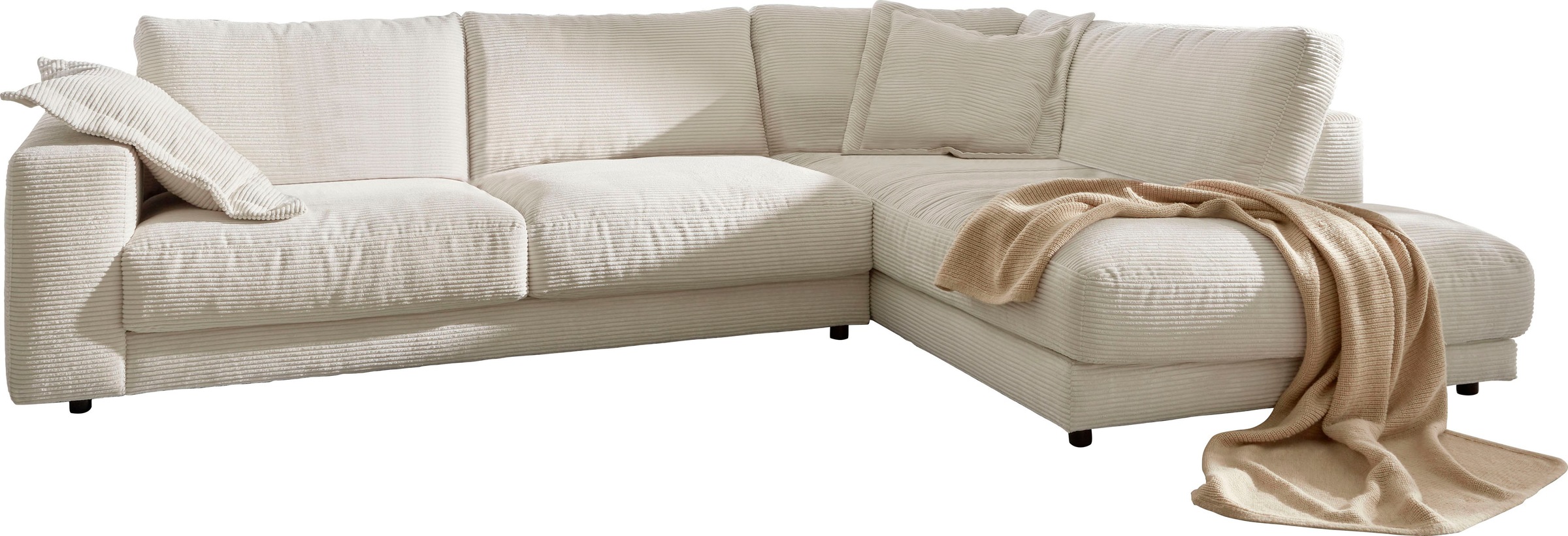 Ecksofa HOME AFFAIRE "Enisa XXL B/T/H: 325/224/85 cm L-Form", weiß, B:325cm