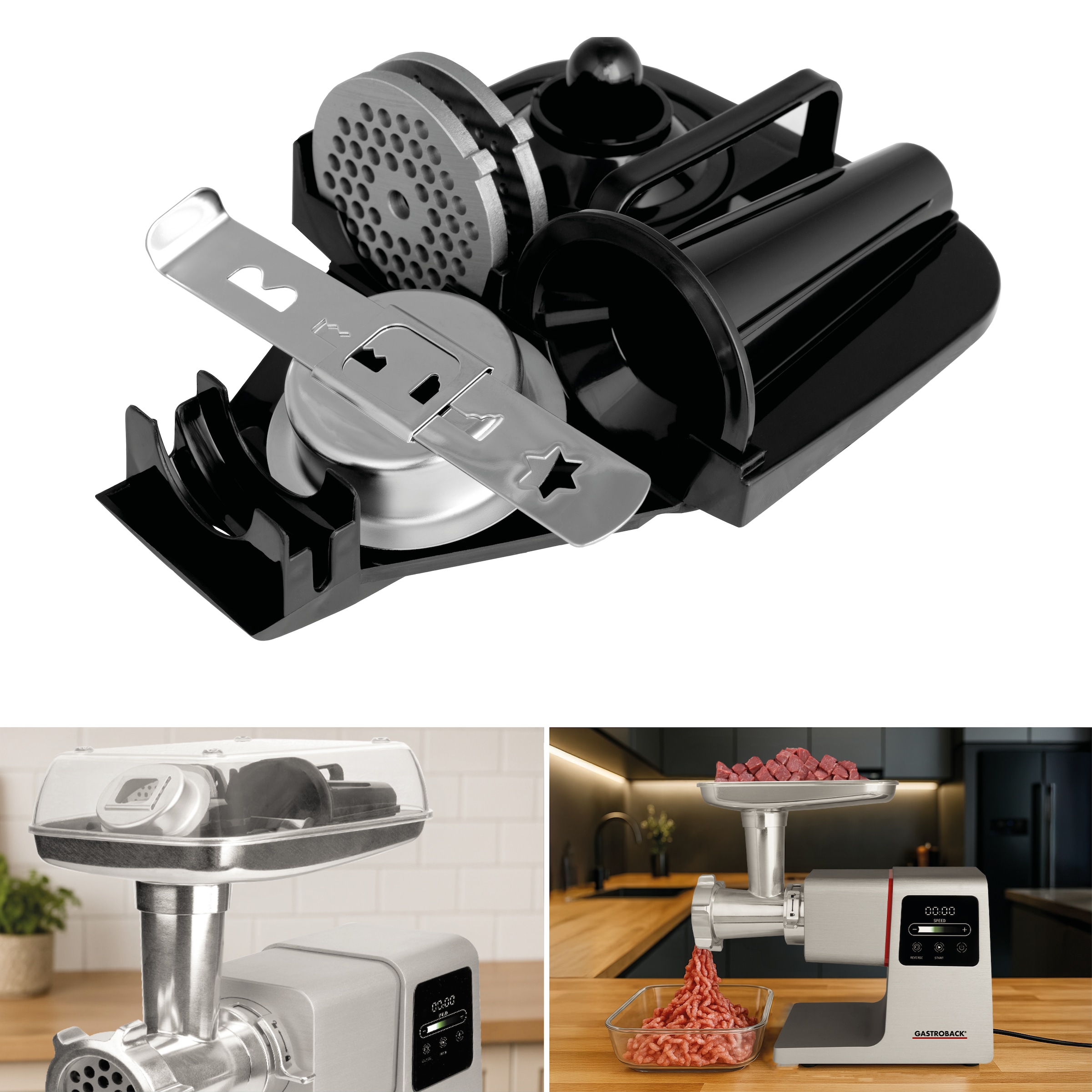 Gastroback Fleischwolf »Design Fleischwolf 6-in-1 Power Pro« inklusive Burger-Presse