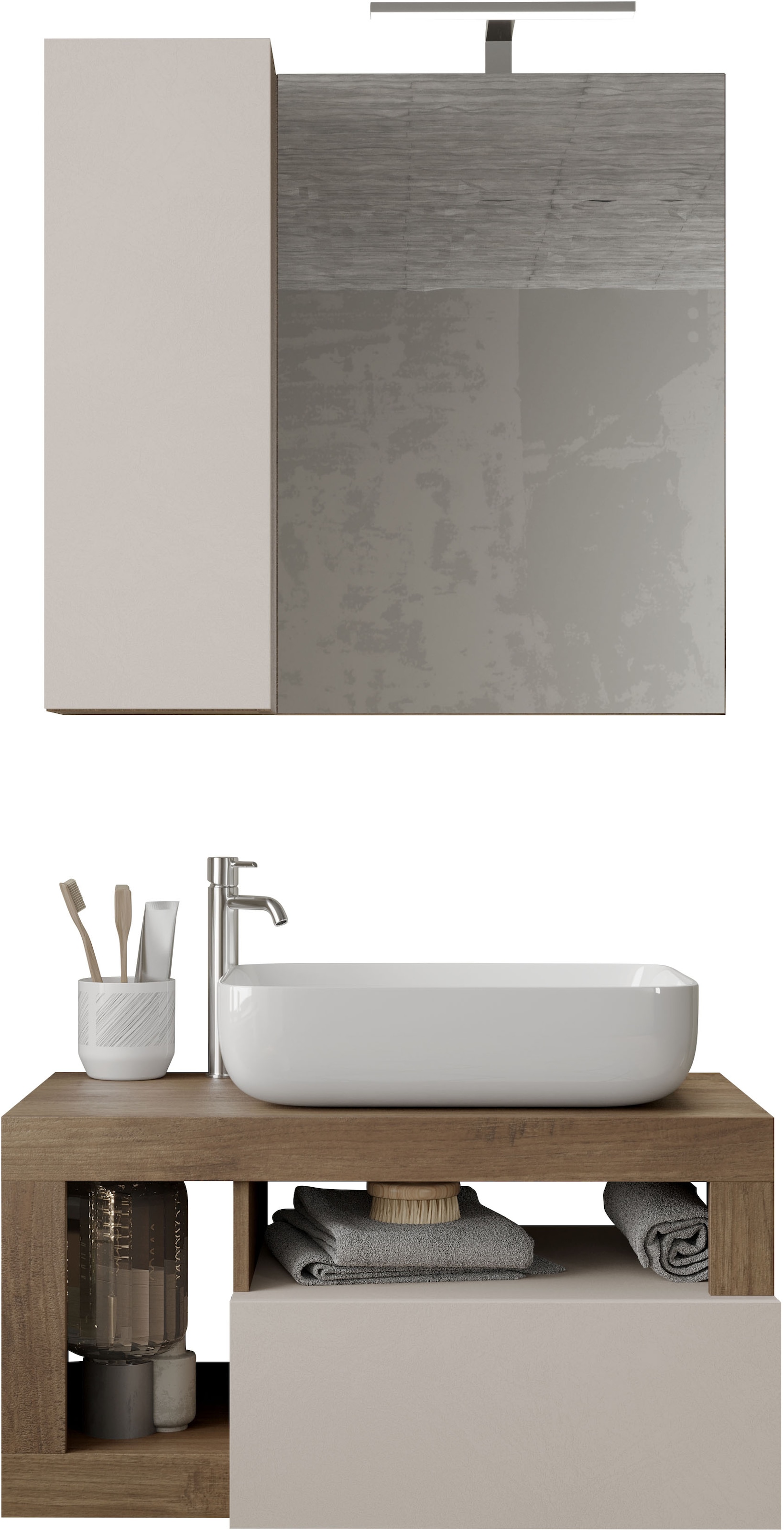 welltime Badmöbel-Set »Hamburg, Badezimmerset 2tlg. Breite 79 cm, Badmöbel, günstig online kaufen