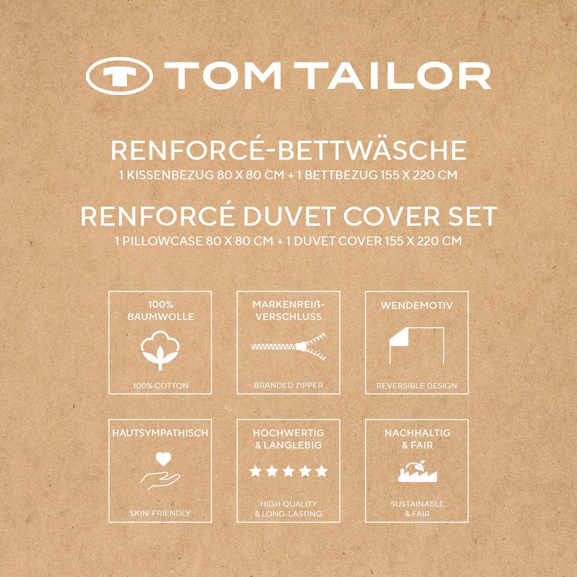 TOM TAILOR HOME Bettwäsche »BOLD STRIPES in Gr. 135x200cm, 155x220cm oder 200x220cm«, new bedroom, mit farbigem Markenreißverschluss