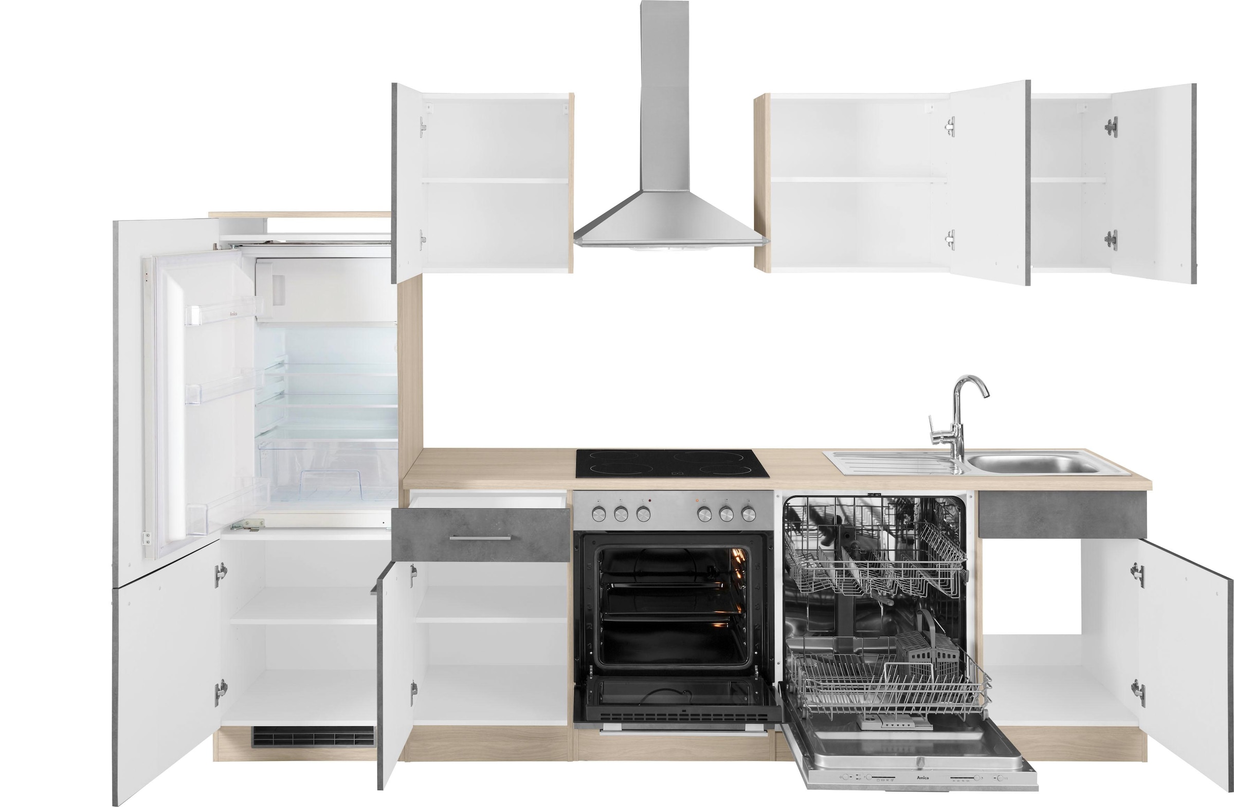 wiho E-Geräten, »Zell«, Breite online 280 cm mit kaufen Küchenzeile Küchen