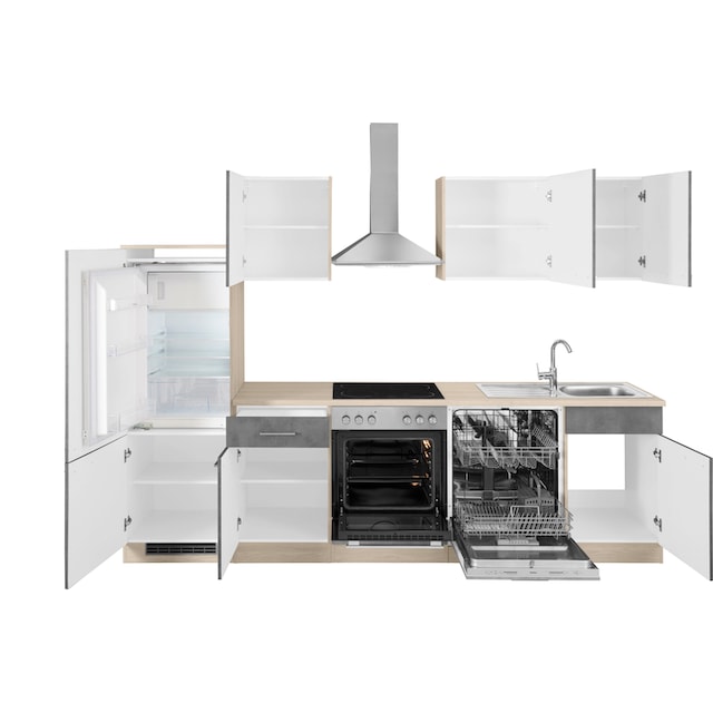 wiho Küchen Küchenzeile »Zell«, mit E-Geräten, Breite 280 cm online kaufen