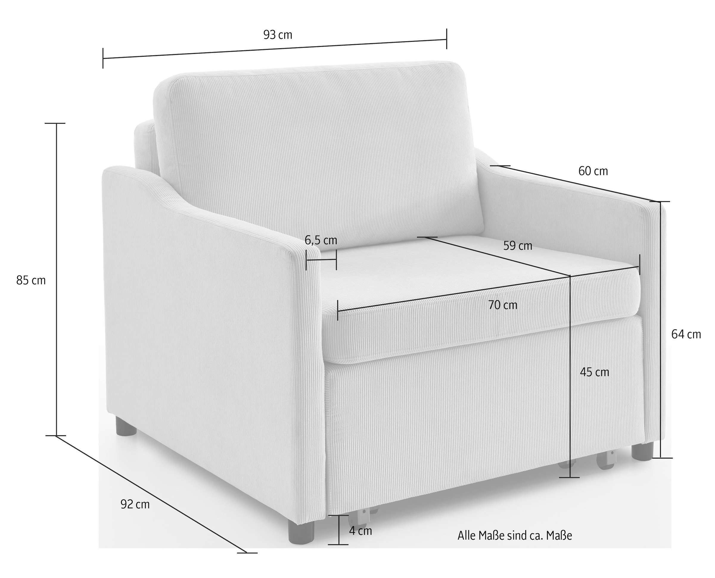 collection XXL-Sessel kaufen »Anella«, frei Raum mit home Schlaffunktion, ATLANTIC online Cord-Bezug, im mit stellbar