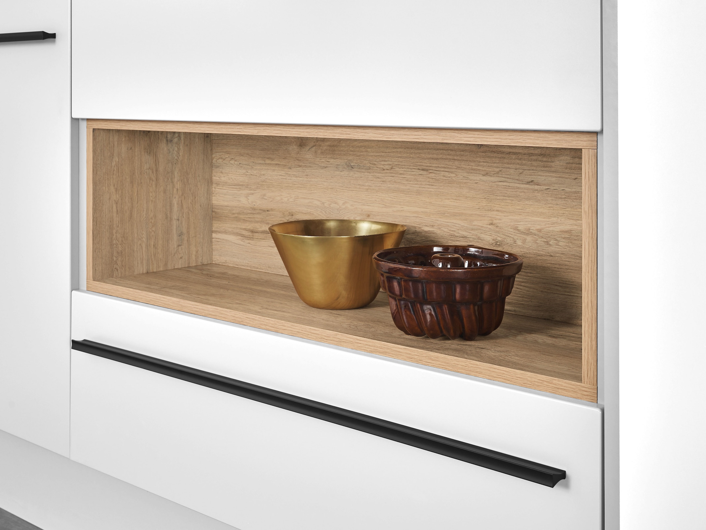 BASIC by Balculina Kücheninsel »Denver, Kochinsel + Küchenregal BxHxT 145 x 90 x 90/BxHxT 90x22x21« Breite 145 cm, mit Tür, Schubkasten, Klappe und offenem Fach