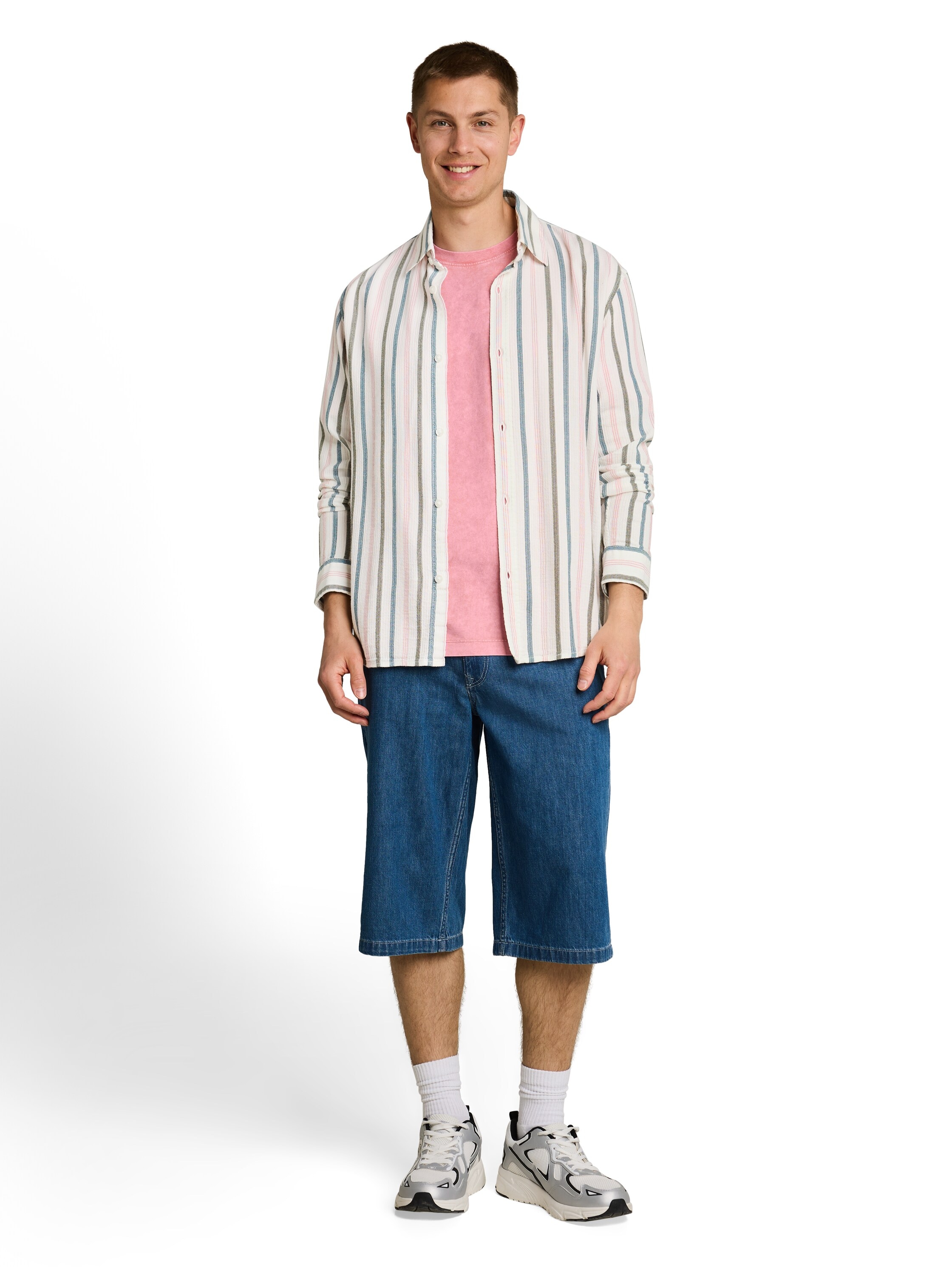 TOM TAILOR Denim Langarmshirt mit Streifen Muster