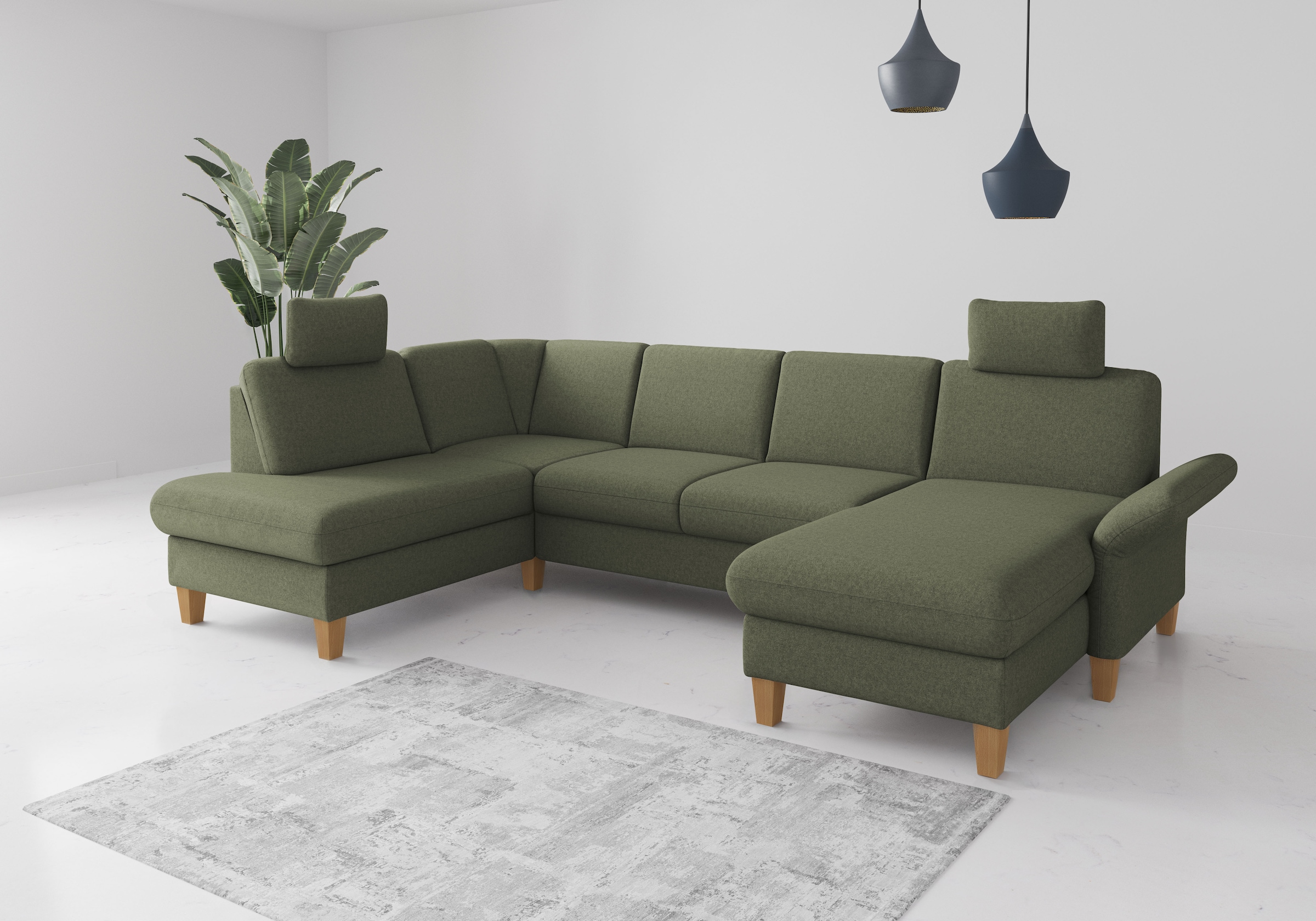 Home affaire Wohnlandschaft "Rochelle, U-Form", optional mit Armteilverstel günstig online kaufen