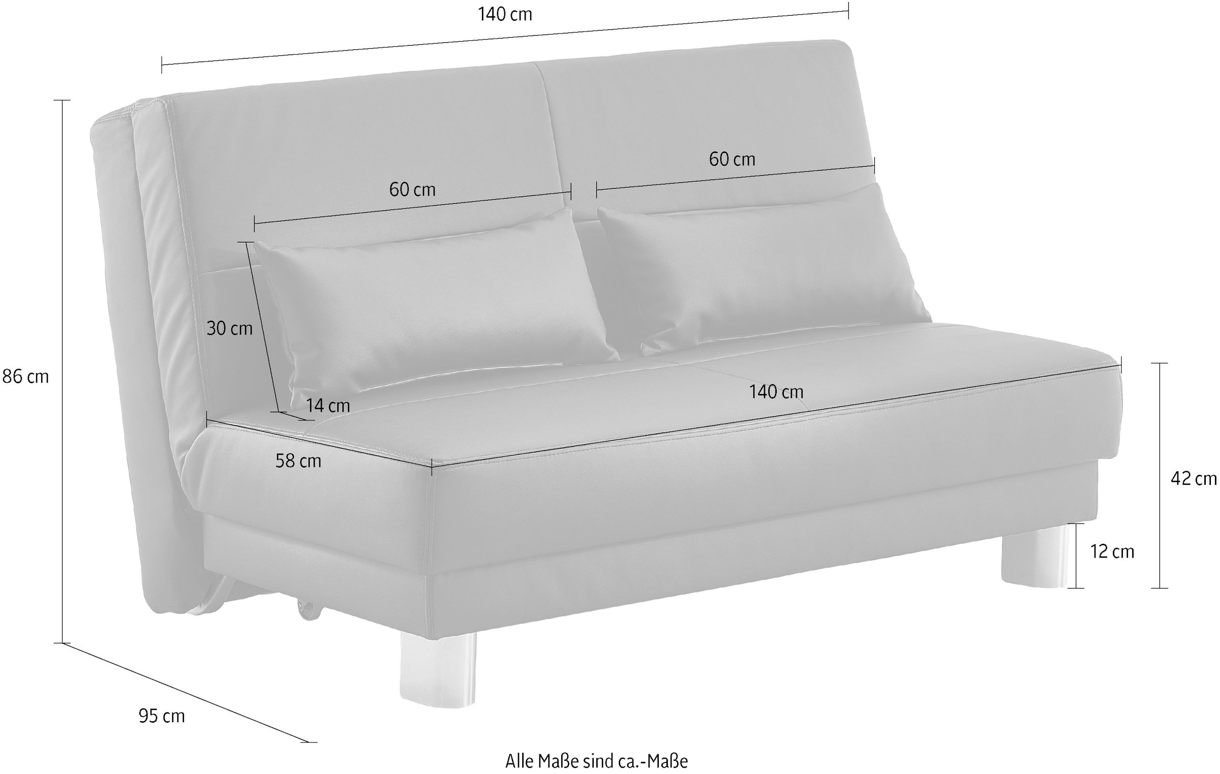 INOSIGN Schlafsofa »Gina«, mit einem Handgriff vom Sofa zum Bett