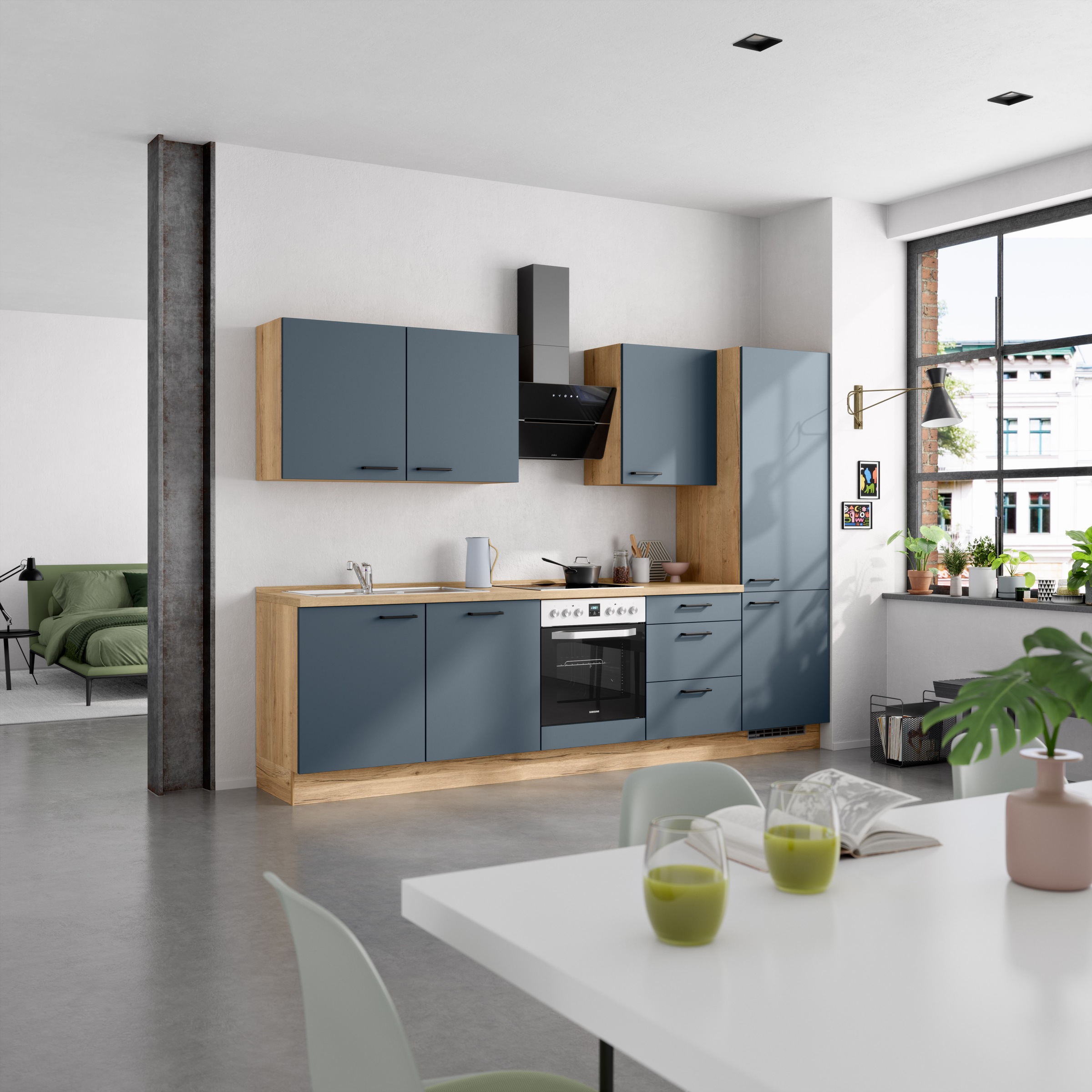 nobilia® Küchenzeile »"Easytouch II"«, vormontiert, Ausrichtung wählbar, Breite 300 cm, wahlw. mit E-Geräten