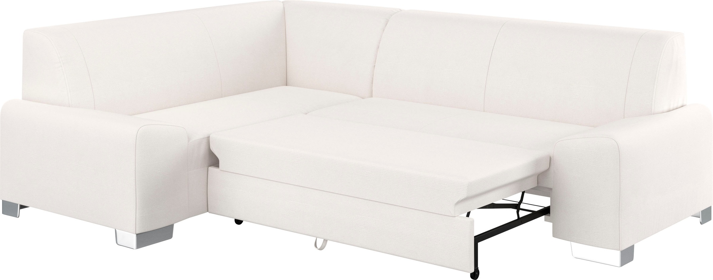 DOMO collection Ecksofa »Anzio in kubischer Formensprache, flache Armlehnen, L-Form«, Wahlweise mit Bettfunktion und Federkern für hohen Sitzkomfort