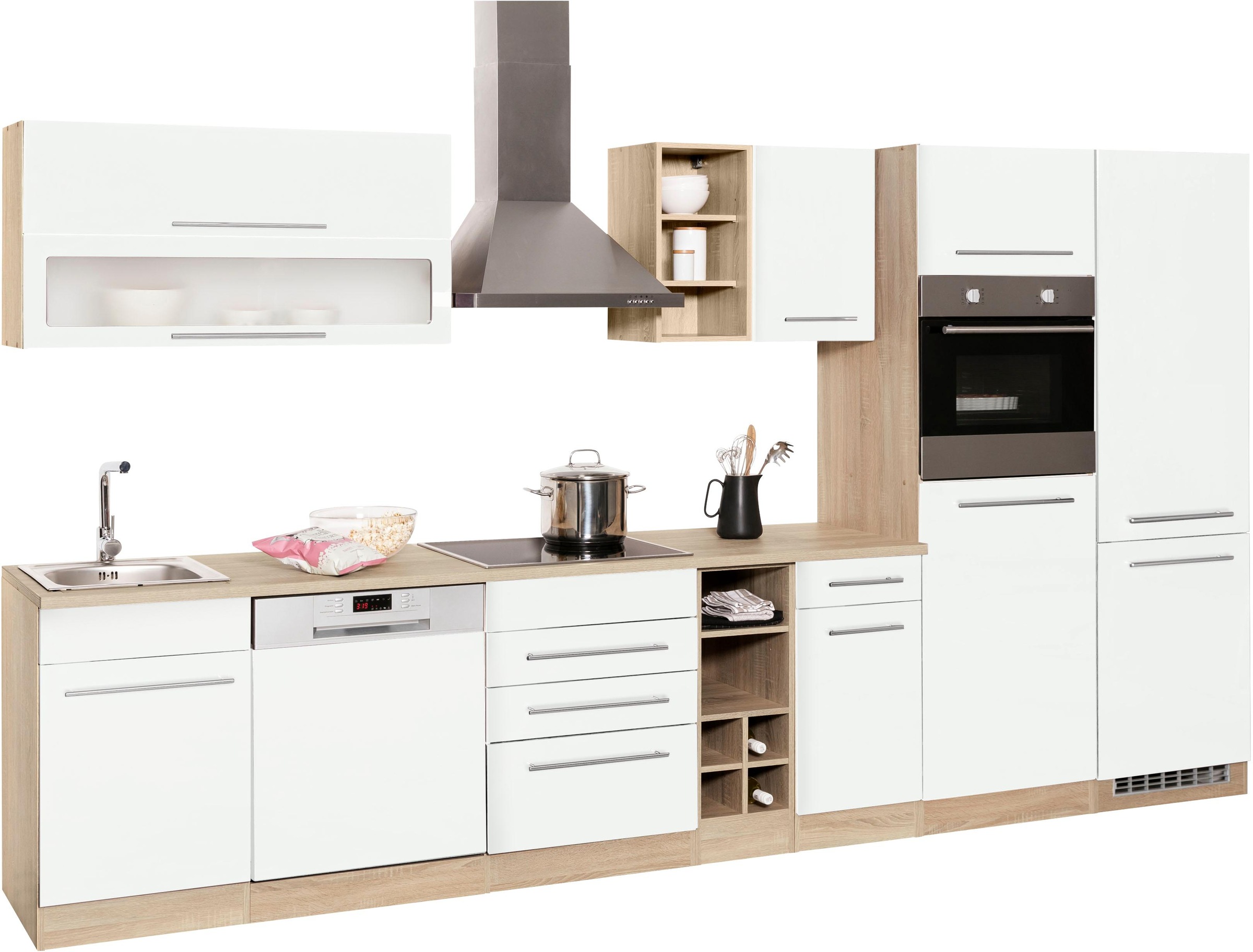 KOCHSTATION Küchenzeile »KS-Eton«, mit E-Geräten, Breite 360 cm