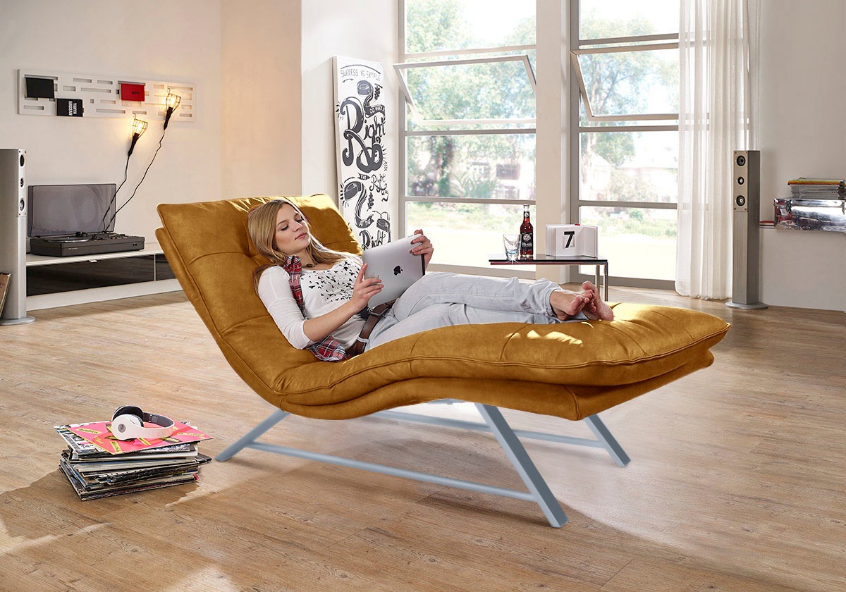 W.SCHILLIG Relaxliege »daily dreams«, in Waffelkissen-Optik, wahlweise mit Motor, Kufengestell, in 2 Breiten
