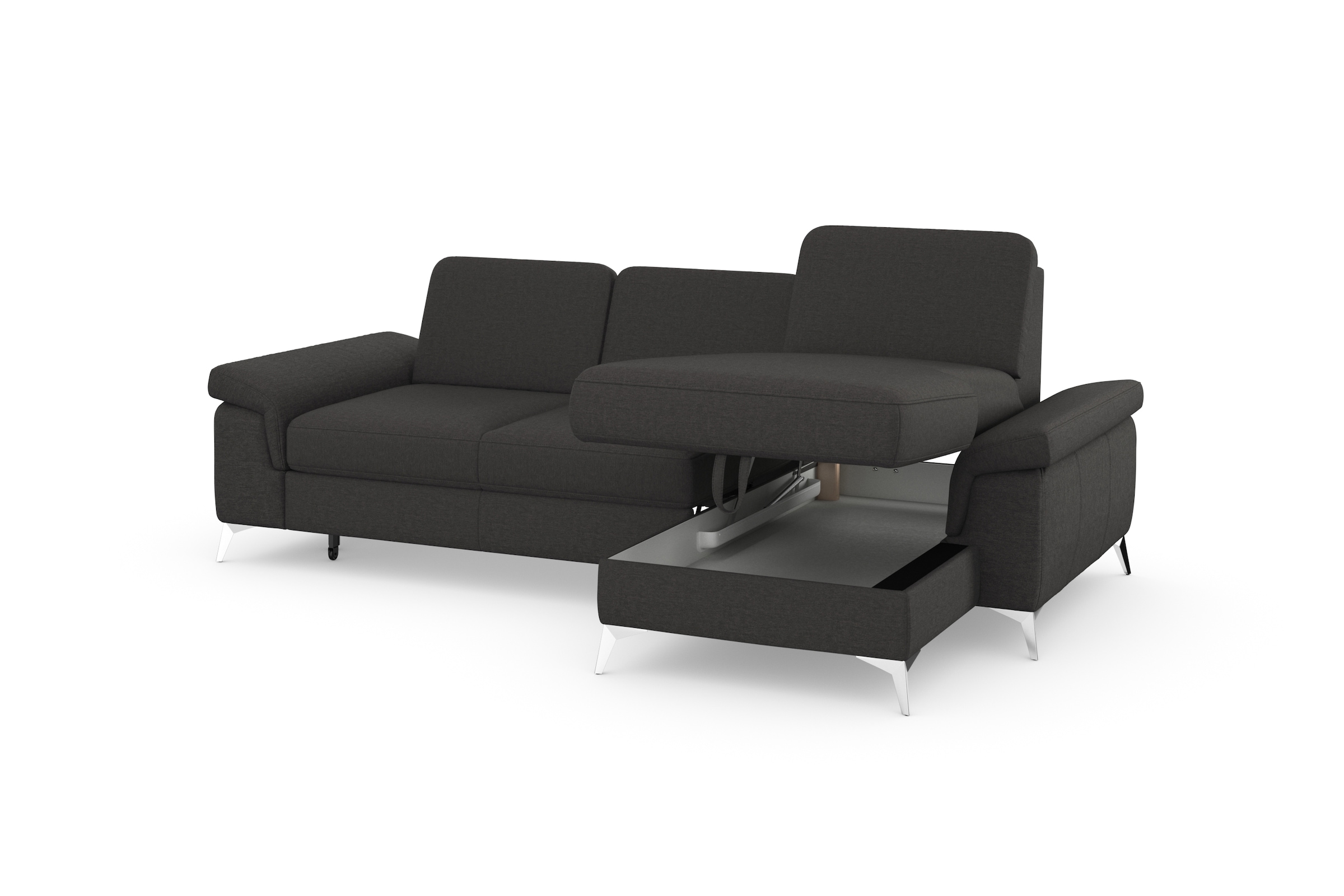 sit&more Ecksofa »Padua L-Form«, inklusive Sitztiefenverstellung, Armteilfunktion und Federkern
