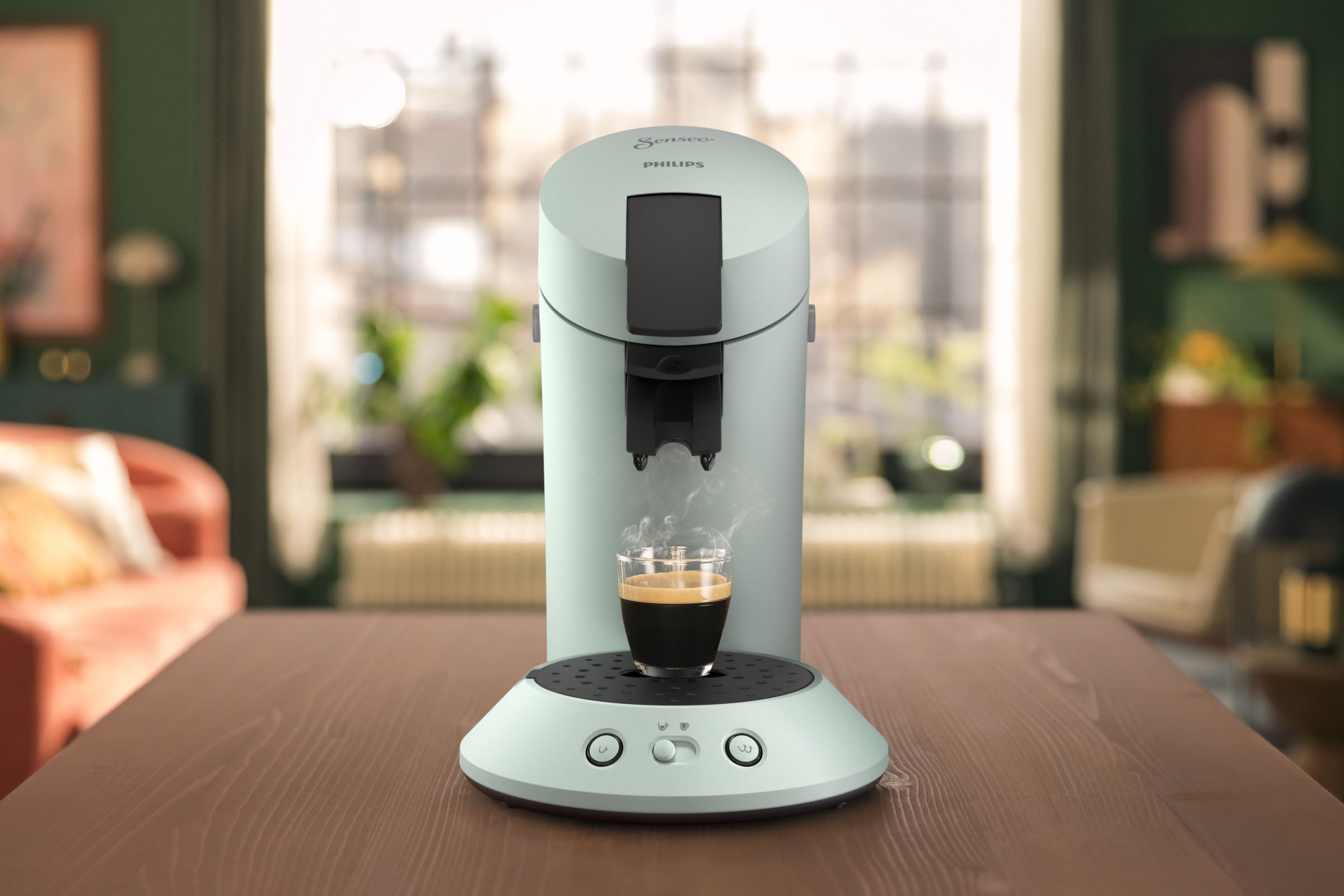 Philips Senseo Kaffeepadmaschine CSA210/20, +2 Plastik«, Plus, Kaffeespezialitäten, Gratis-Zugabe bestellen 28% €5,-UVP) (Wert Crema aus »Original Plus recyceltem inkl