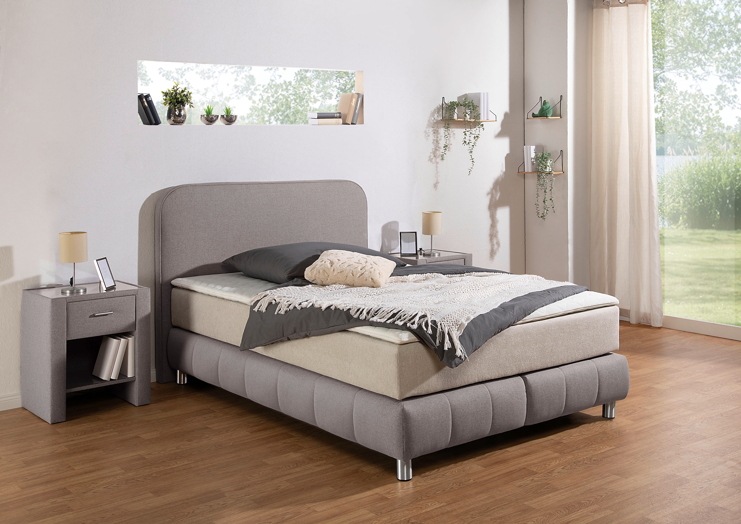 Home affaire Boxspringbett »Cesson, in verschiedenen Breiten«, inkl. Topper, wahlweise in H2, H3 oder H4 erhältlich