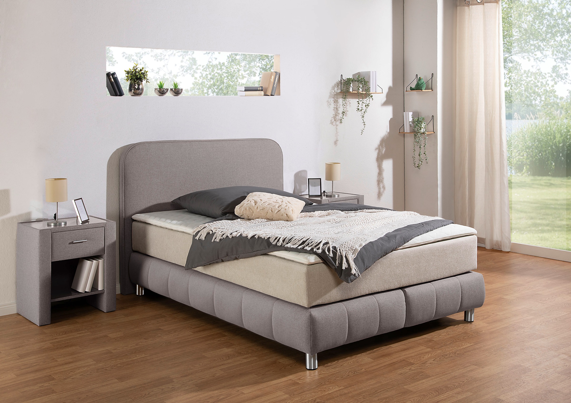Home affaire Boxspringbett »Cesson, in verschiedenen Breiten«, inkl. Topper günstig online kaufen