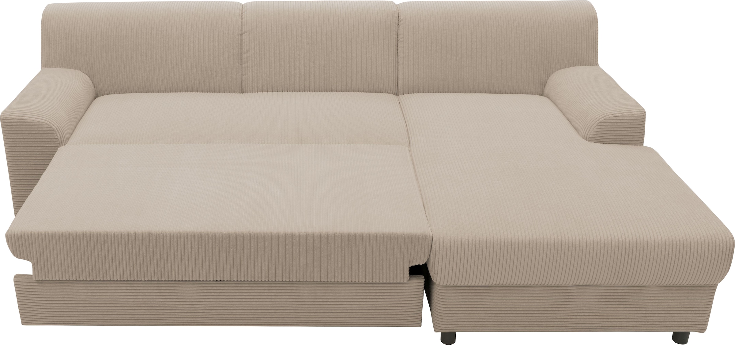 INOSIGN Ecksofa »Turah 2, L-Form, in Cord u. wasserabweisender Microfaser, Federkern«, B/T/H: 241/146/79 cm, incl. Zierkissen, wahlweise mit Bettfunktion