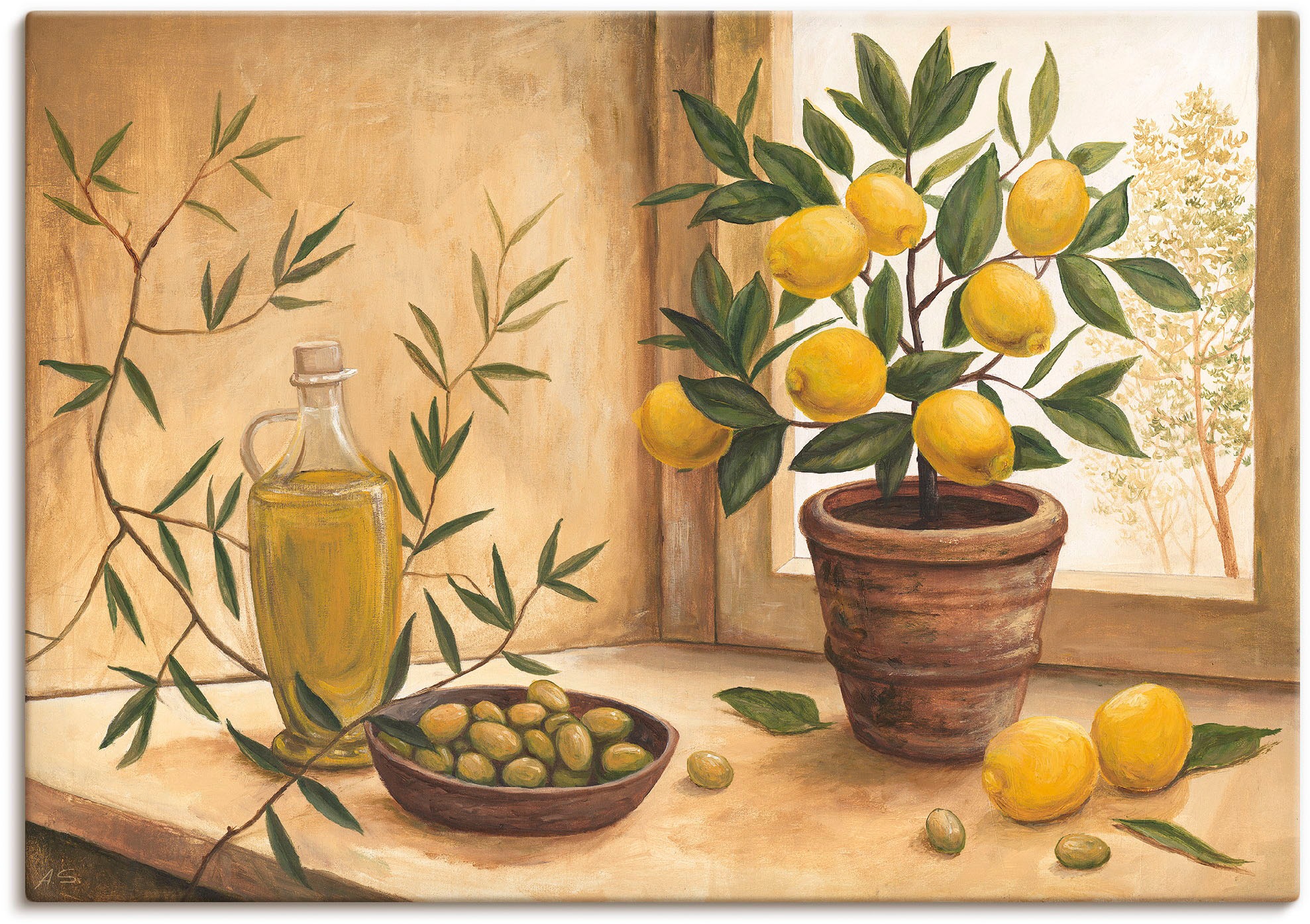 Artland Wandbild »Oliven und Zitronen« Arrangements 1 Stk. tlg. als Alubild günstig online kaufen