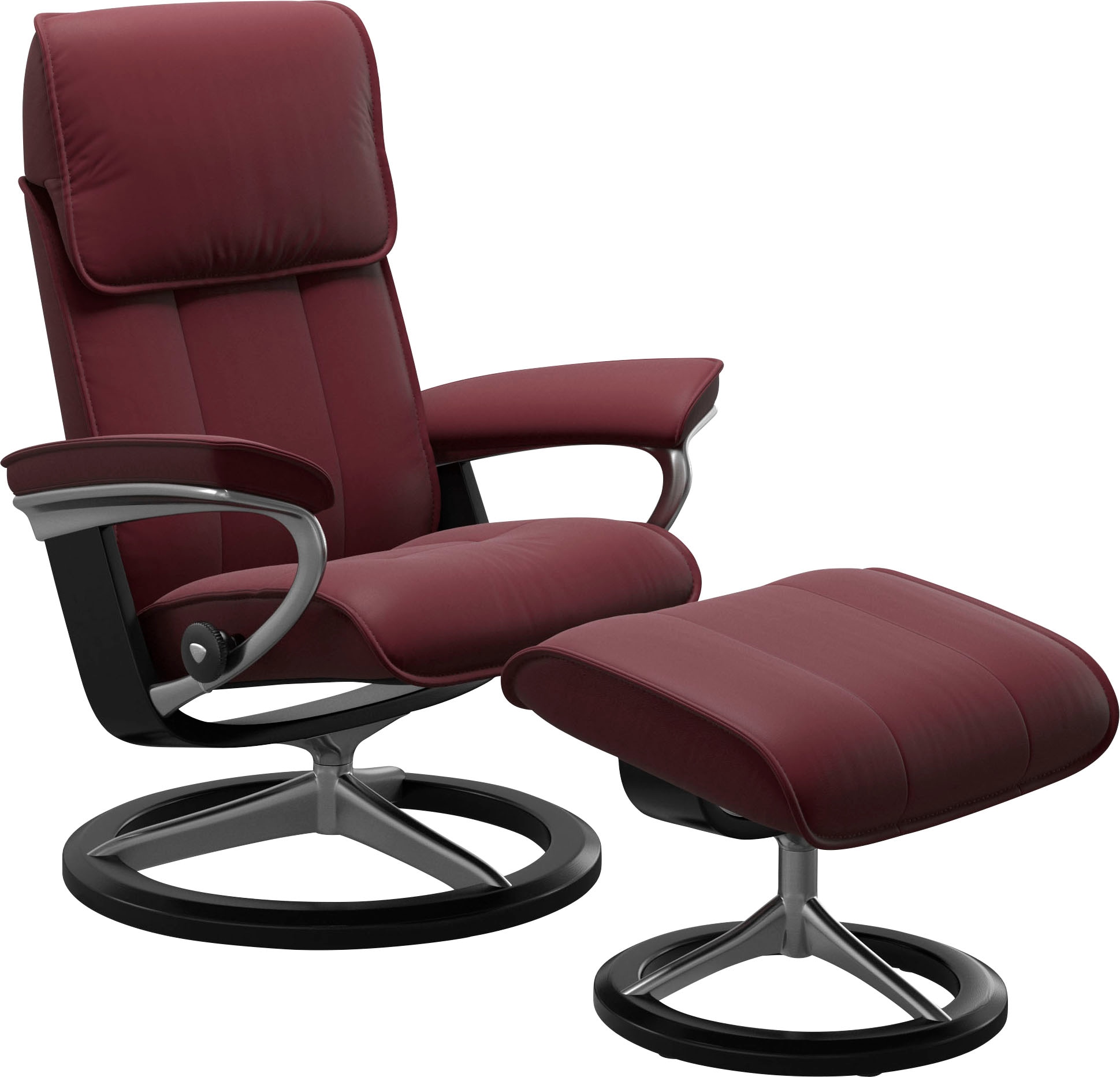 Stressless® Relaxsessel »Admiral« Set, Relaxsessel inkl. Hocker,  mit Signature Base, Größe M & L, Gestell Schwarz