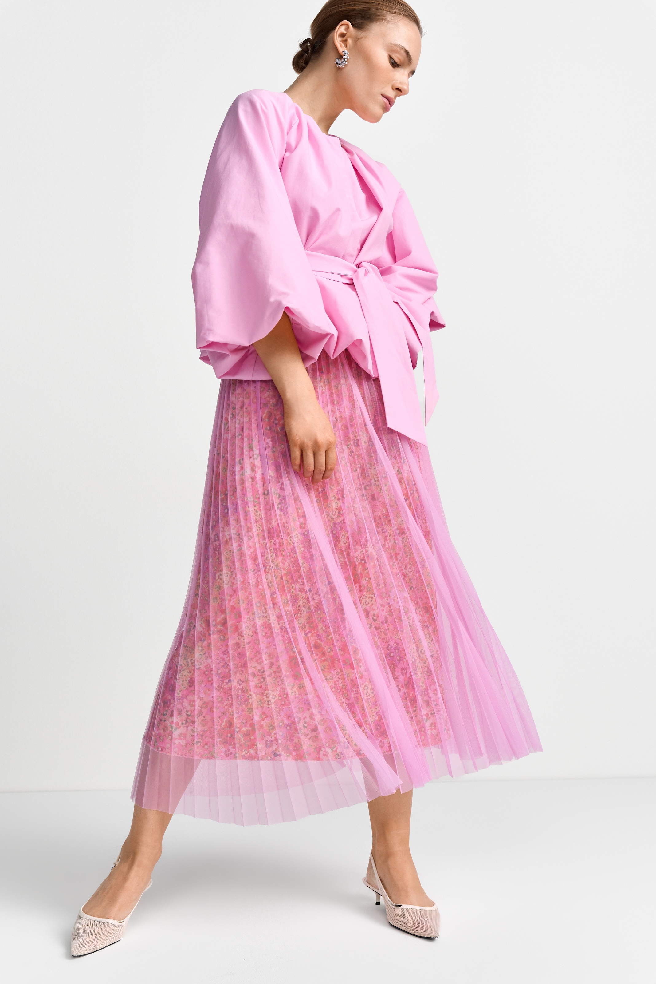 RICHROYAL Tüllrock mit Plissee-Überrock aus Tüll