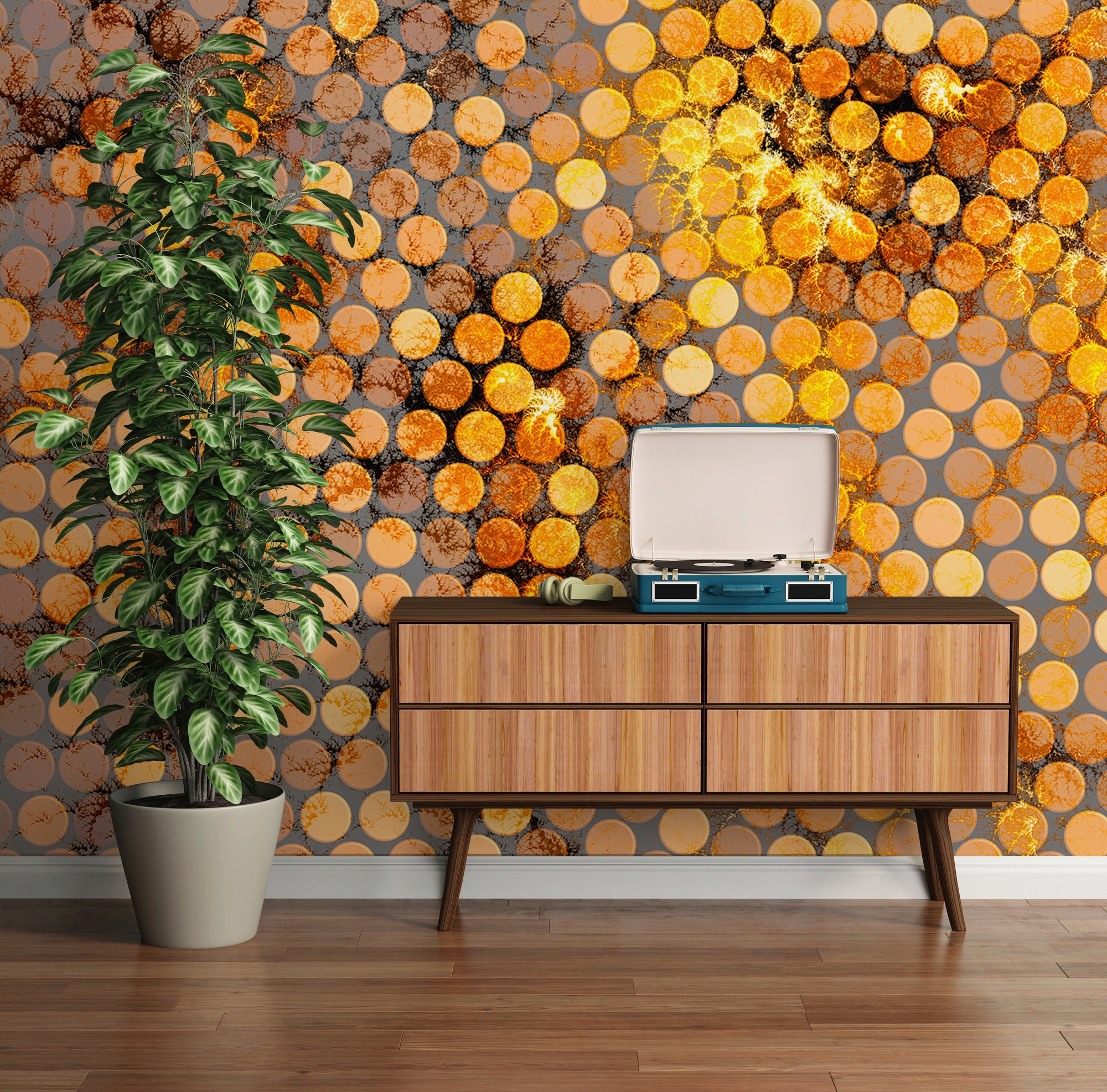 Architects Paper Fototapete »Atelier 47 Lavillia Orange«, 3D-Optik, Vlies, Wand, Schräge, Decke