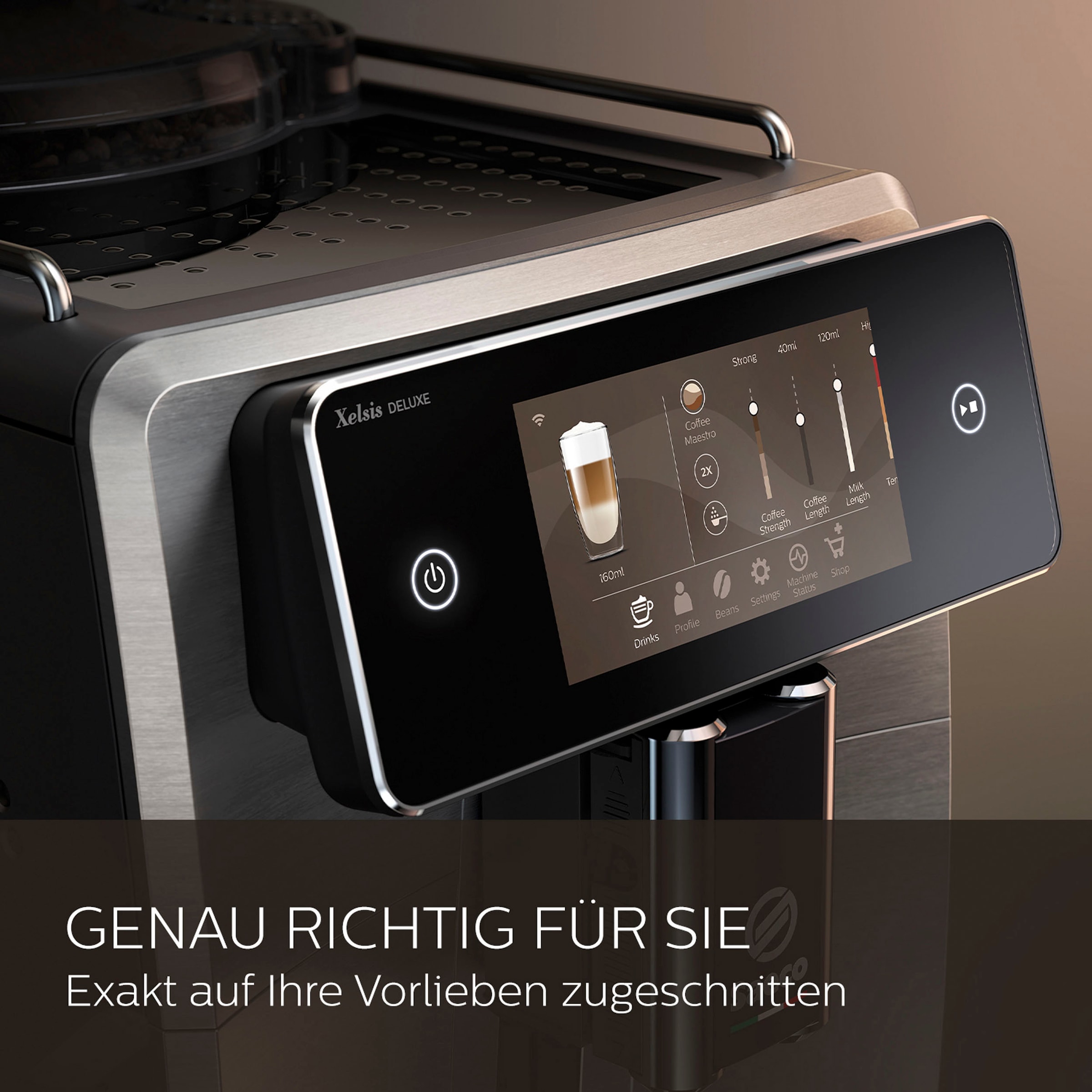 Saeco Kaffeevollautomat »SM8785/00 Saeco Xelsis Deluxe, 22 Kaffeespezialitäten« 8 Benutzerprofilen und 5" Touchscreen