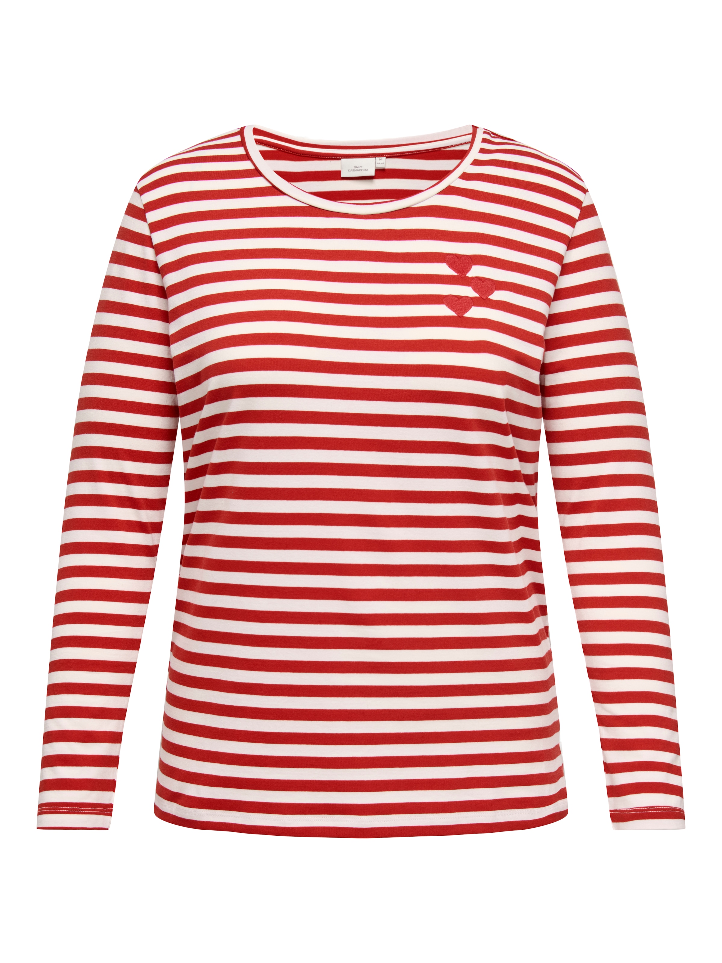 ONLY CARMAKOMA Langarmshirt »CARBODIL L/S O-NECK BLOUSE JRS« Materialmix, slim fit