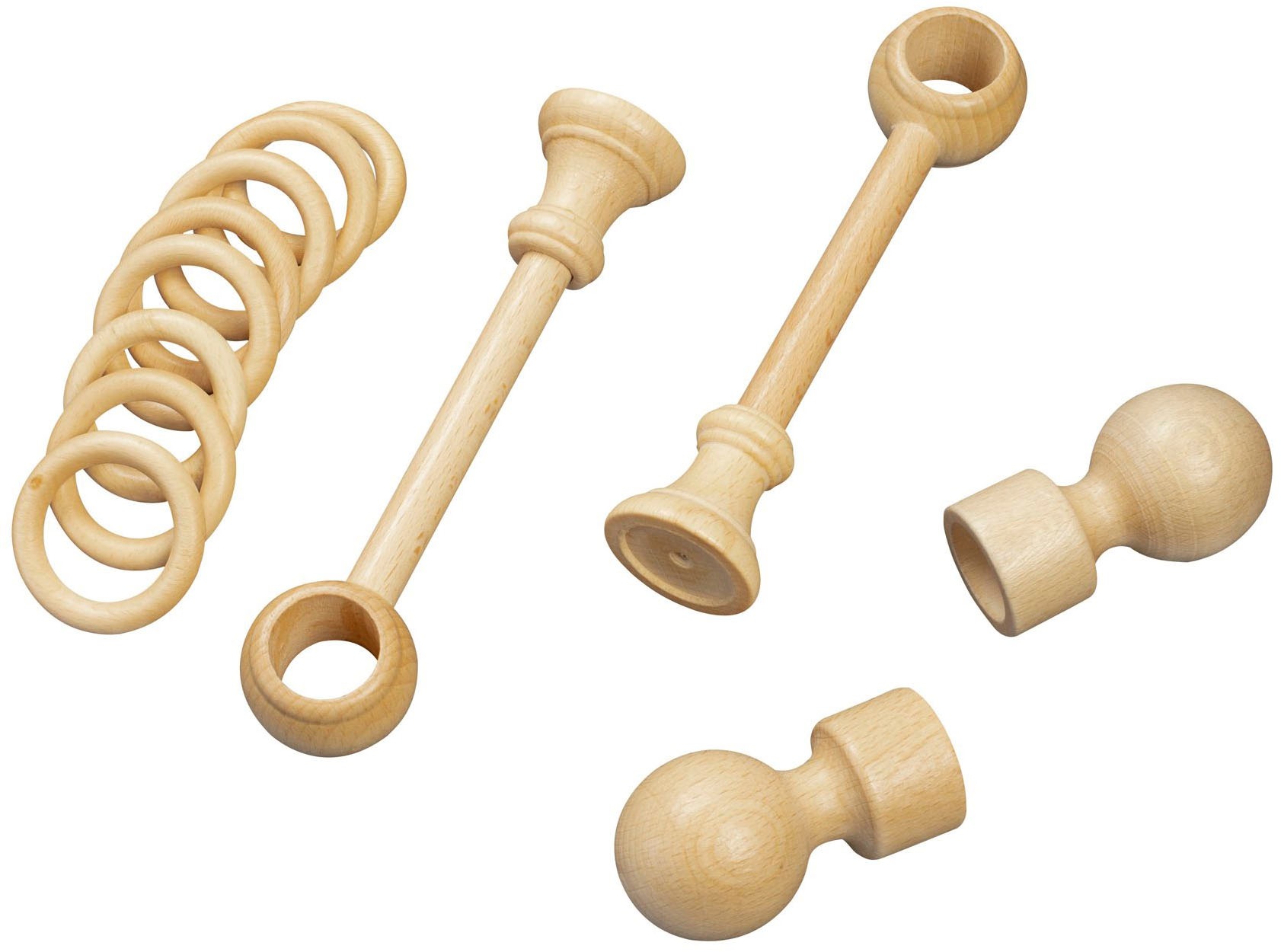 SN DECO GROUP Gardinenstange »Giro«, 1 läufig-läufig, Fixmaß, 28 mm, Holz, verschiedene Längen und Farben, Komplettset