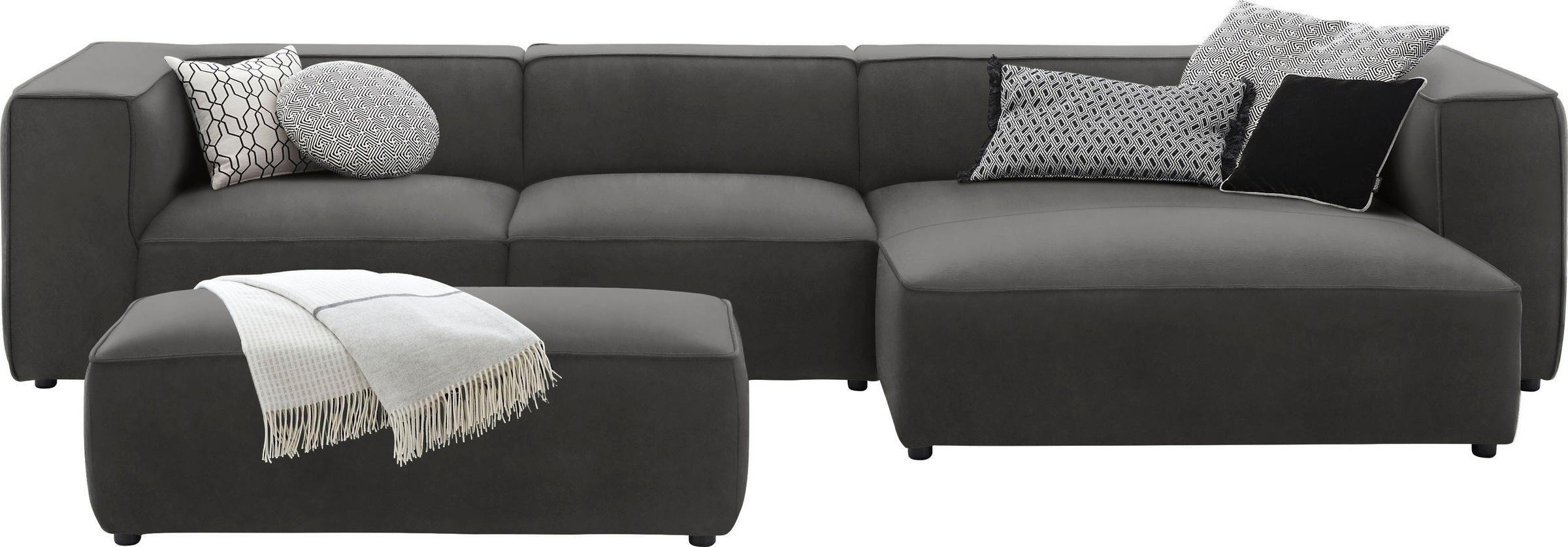 W.SCHILLIG Ecksofa »around-the-block«, mit eleganter Biese, mit Federkern, Breite 341 cm