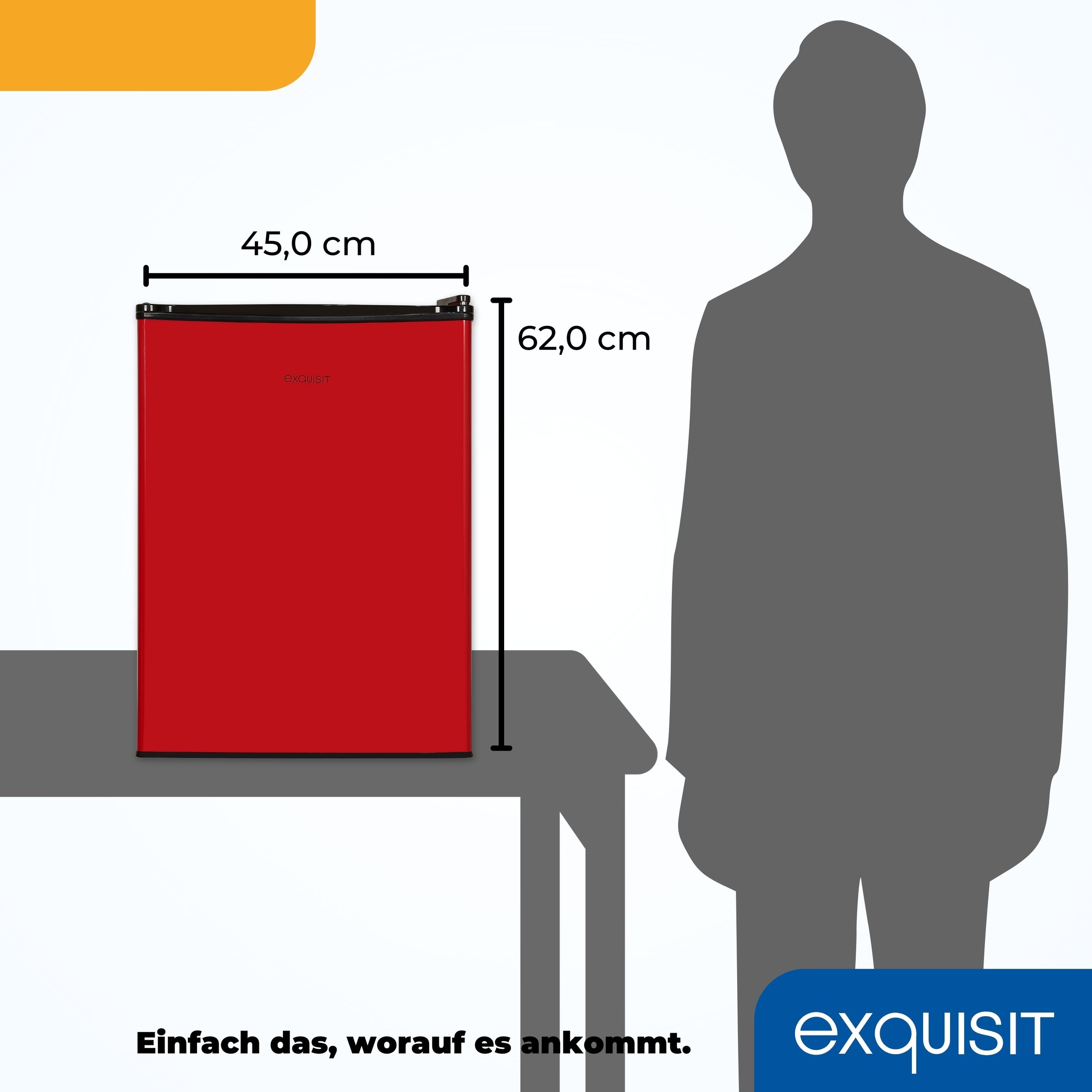 exquisit Kühlschrank »KB60-V-090E rot« 62 cm hoch 45 cm breit 52 L Volumen