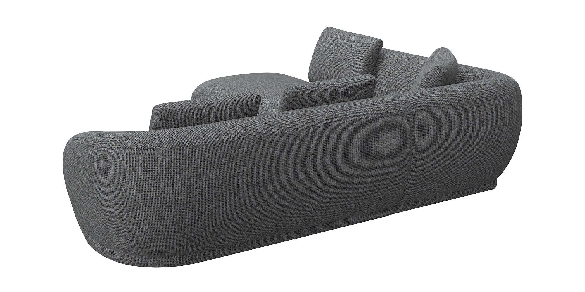 FLEXLUX Ecksofa »Torino, rund, L-Form, Sofa-Ecke mit Ottomane«, Modernes, organisches Sofa-Design, Kaltschaum, Wellenunterfederung