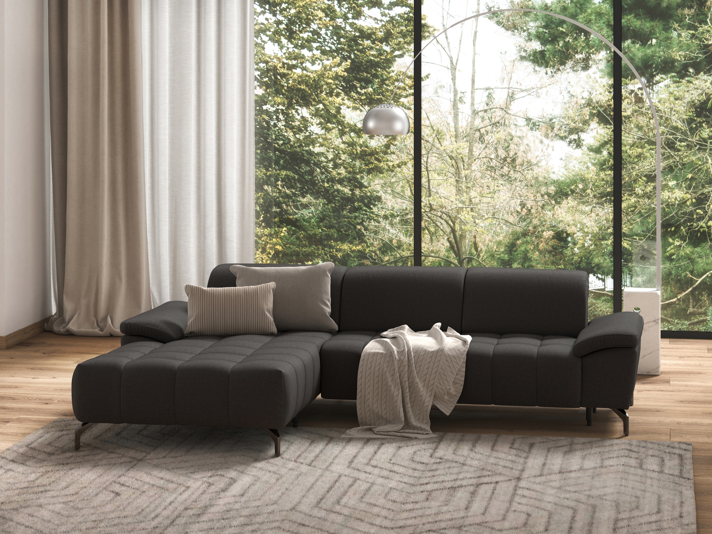 sit&more Ecksofa »Cool L-Form«, wahlweise mit Kopfteilverstellung und Vorzi günstig online kaufen