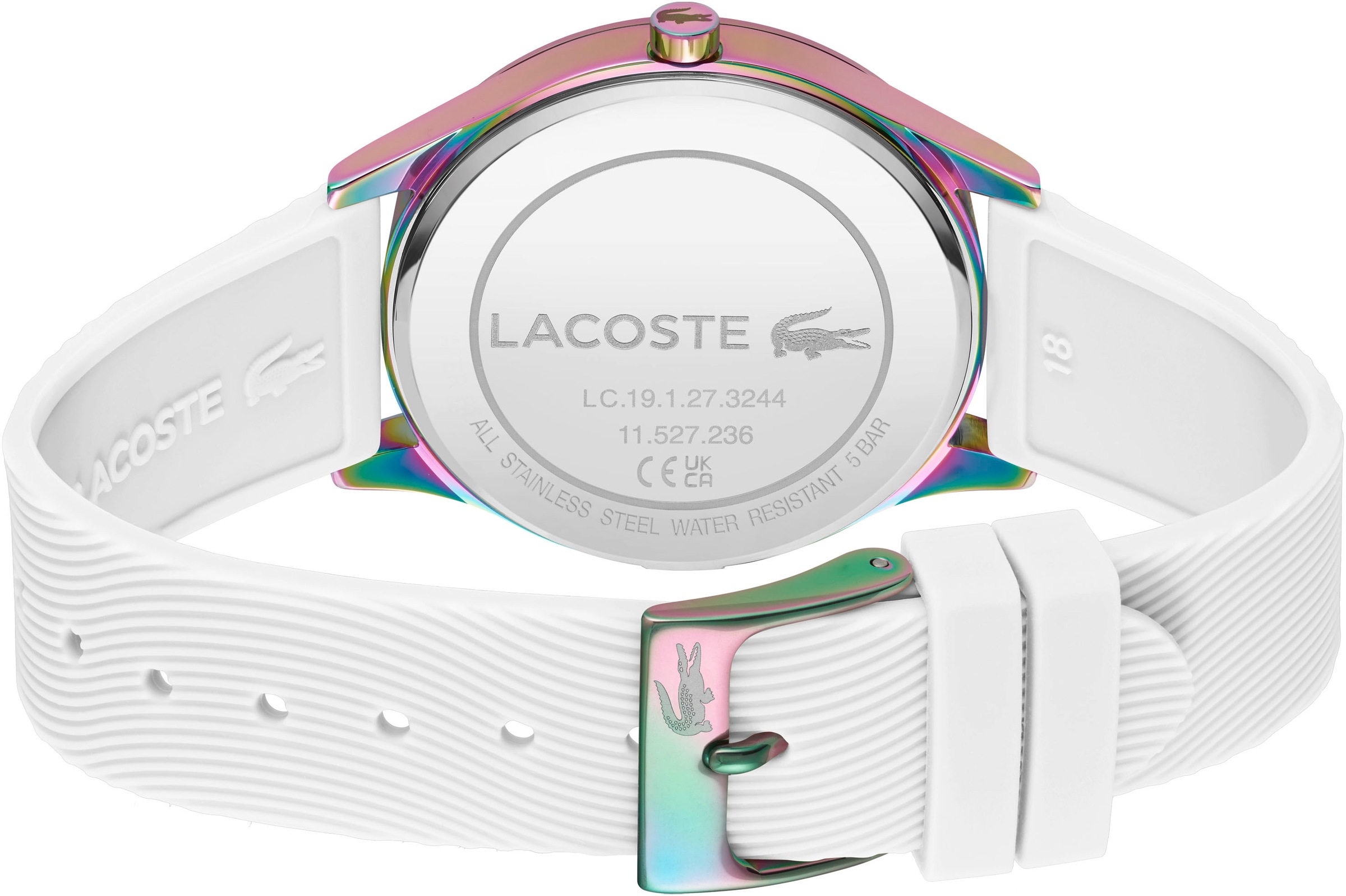 Lacoste Quarzuhr »FALDA«, Armbanduhr, Damenuhr, Mineralglas, analog, Silikonarmband