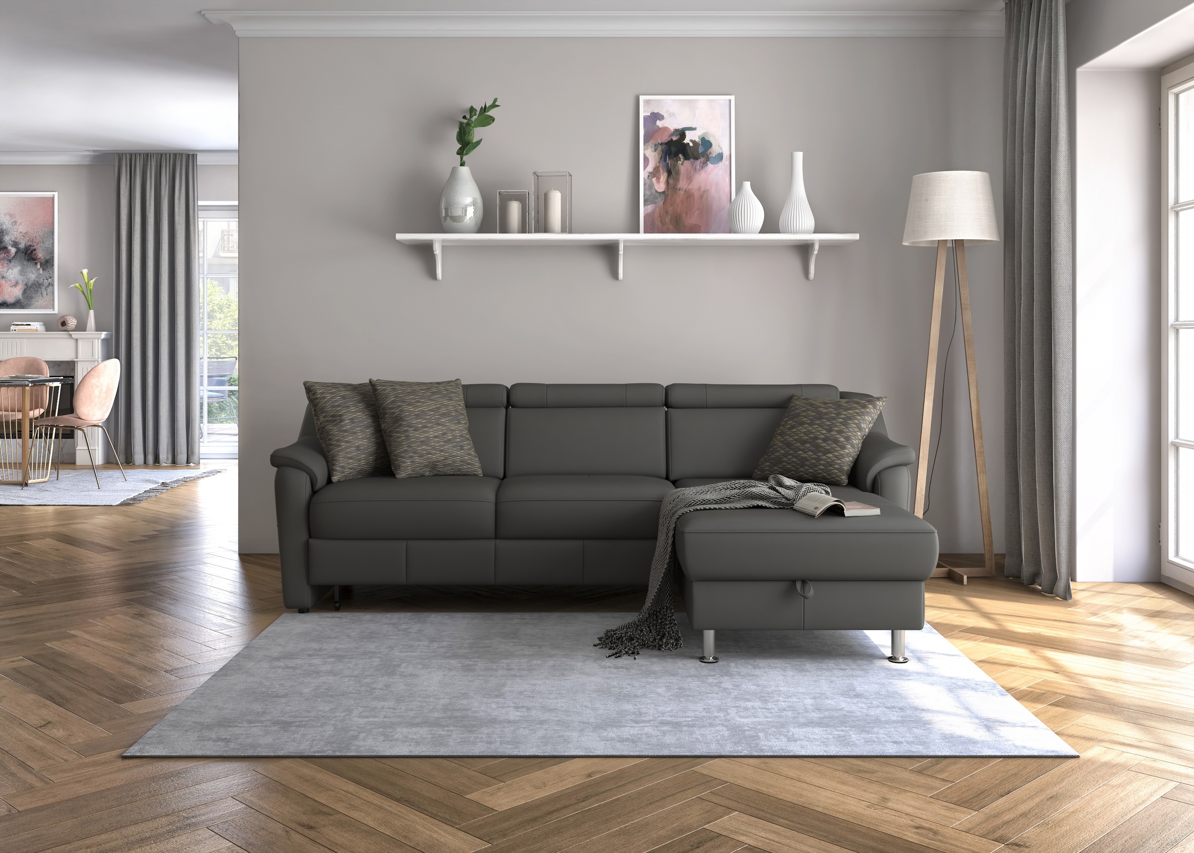 sit&more Ecksofa »Freetown L-Form«, inklusive Kopfteilverstellung und komfortablem Federkern